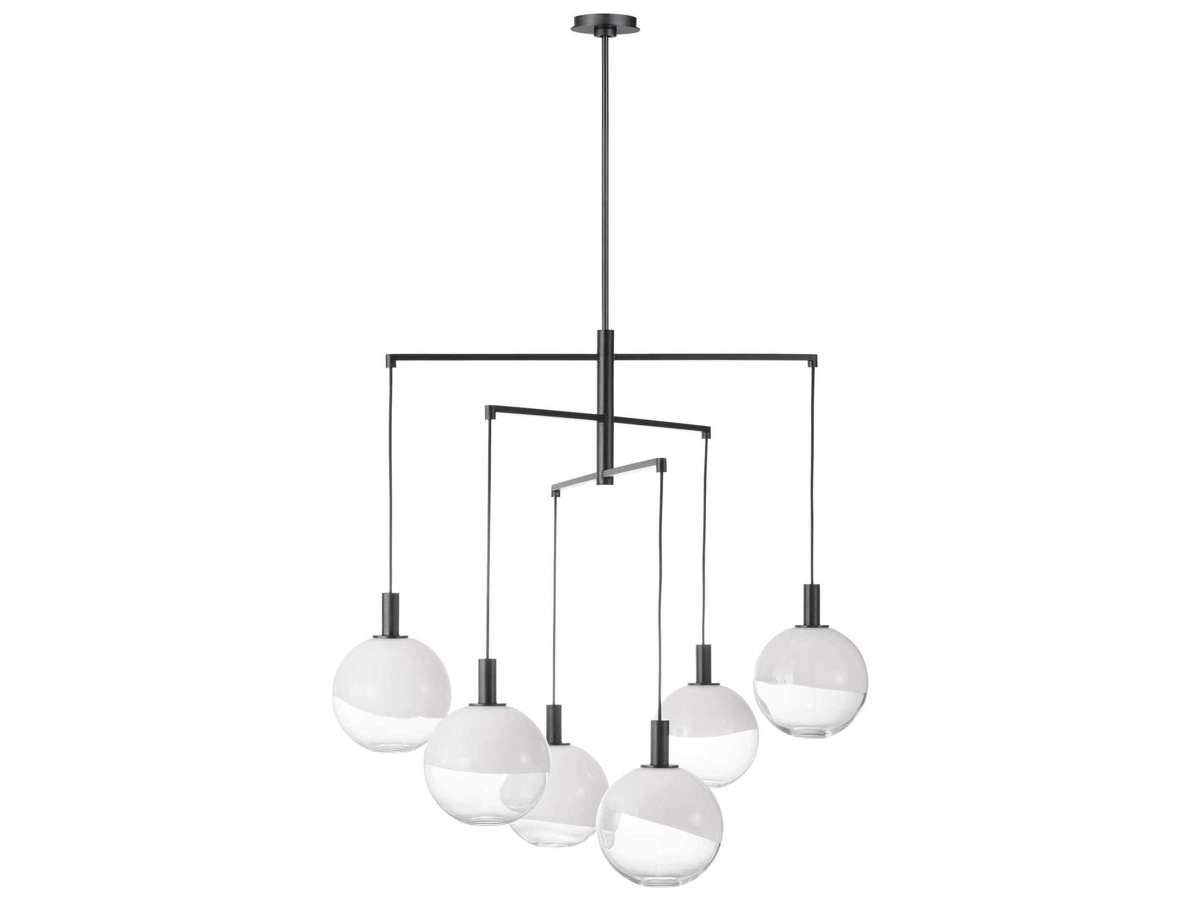 Torian Extra Large Chandelier Aged Iron Ombre Glass