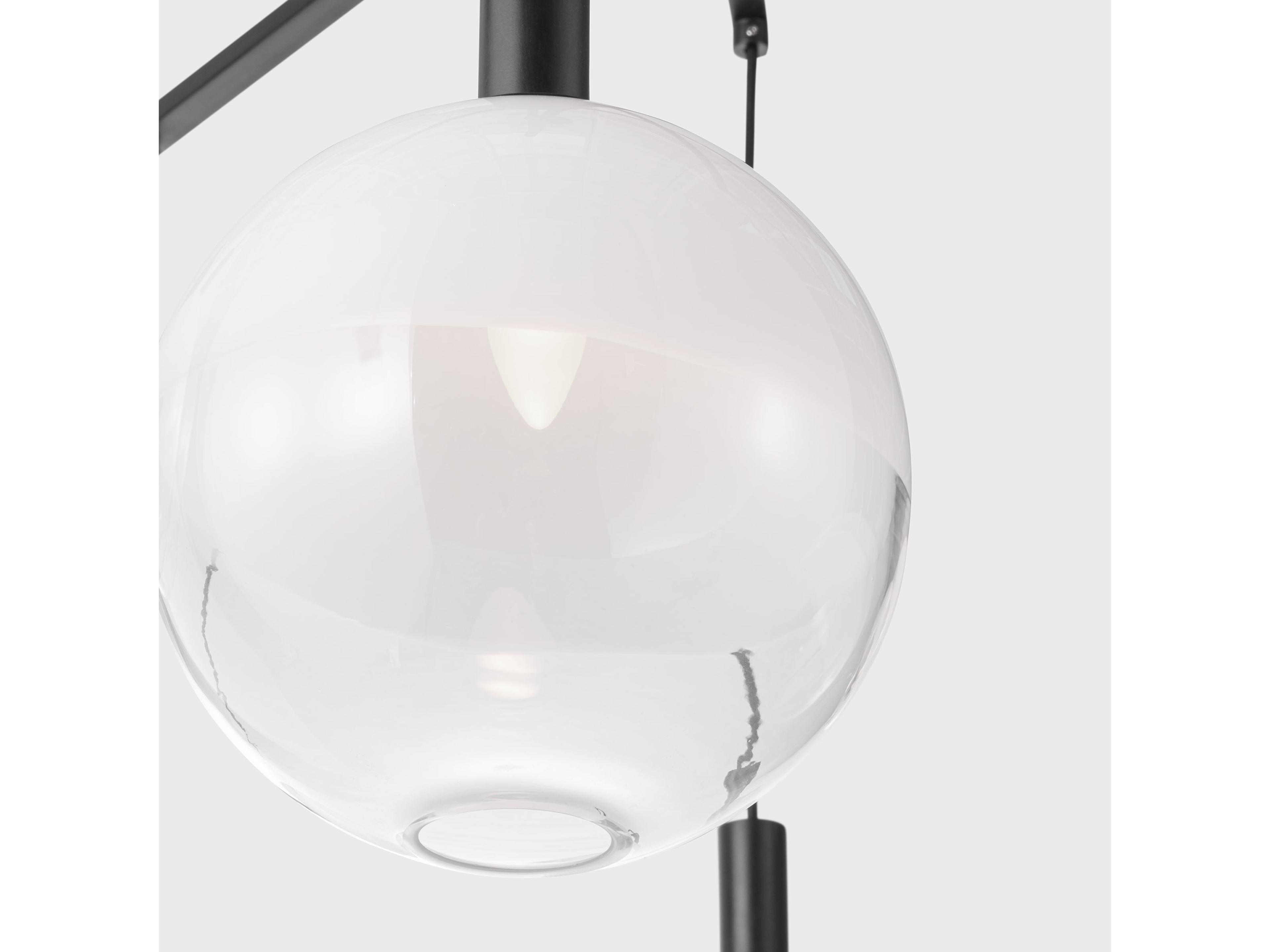 Visual Comfort Studio Torian 6-Light Aged Iron Black Globe Chandelier