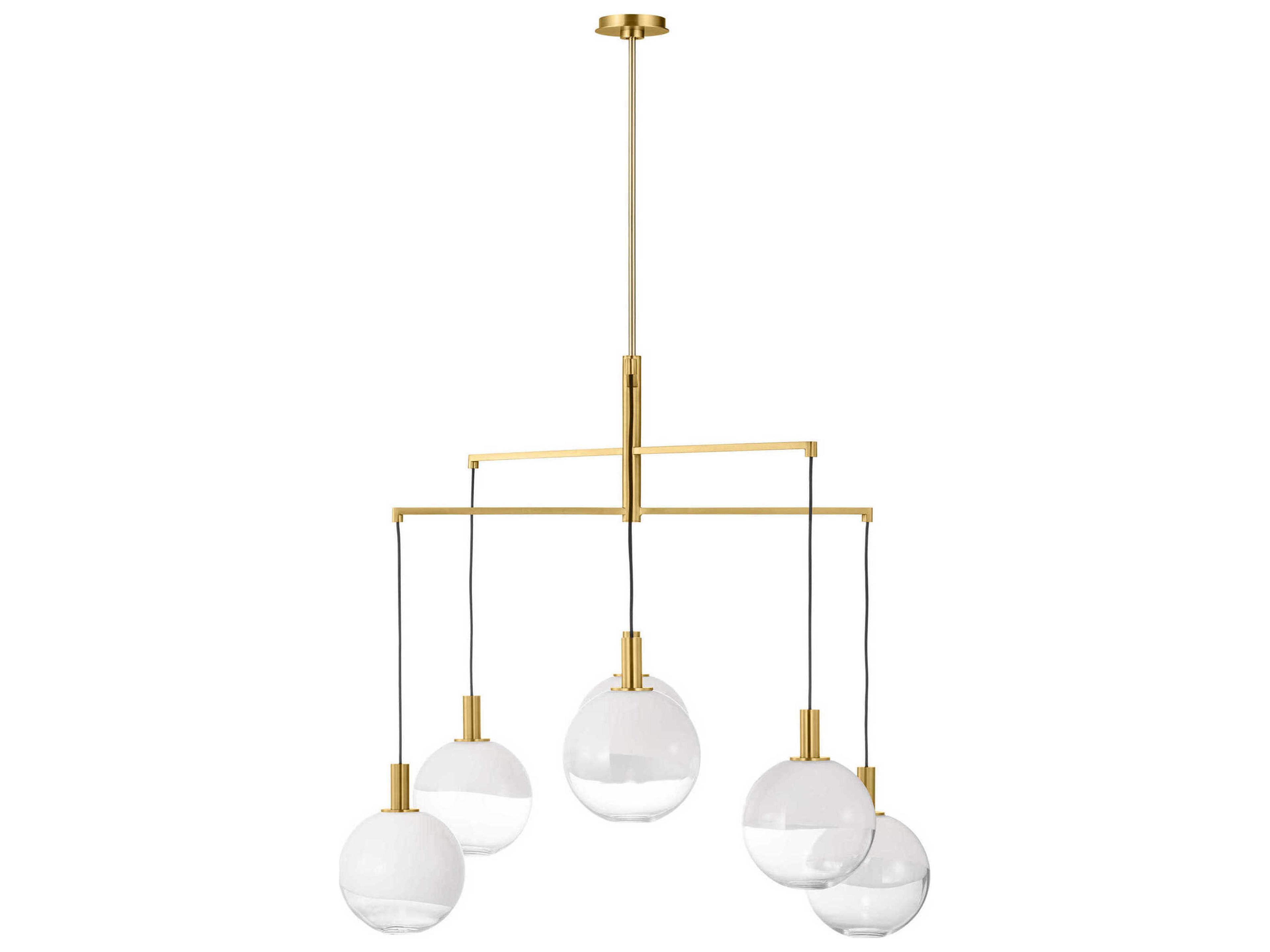 Visual Comfort Studio Torian 6-Light Burnished Brass Globe Chandelier