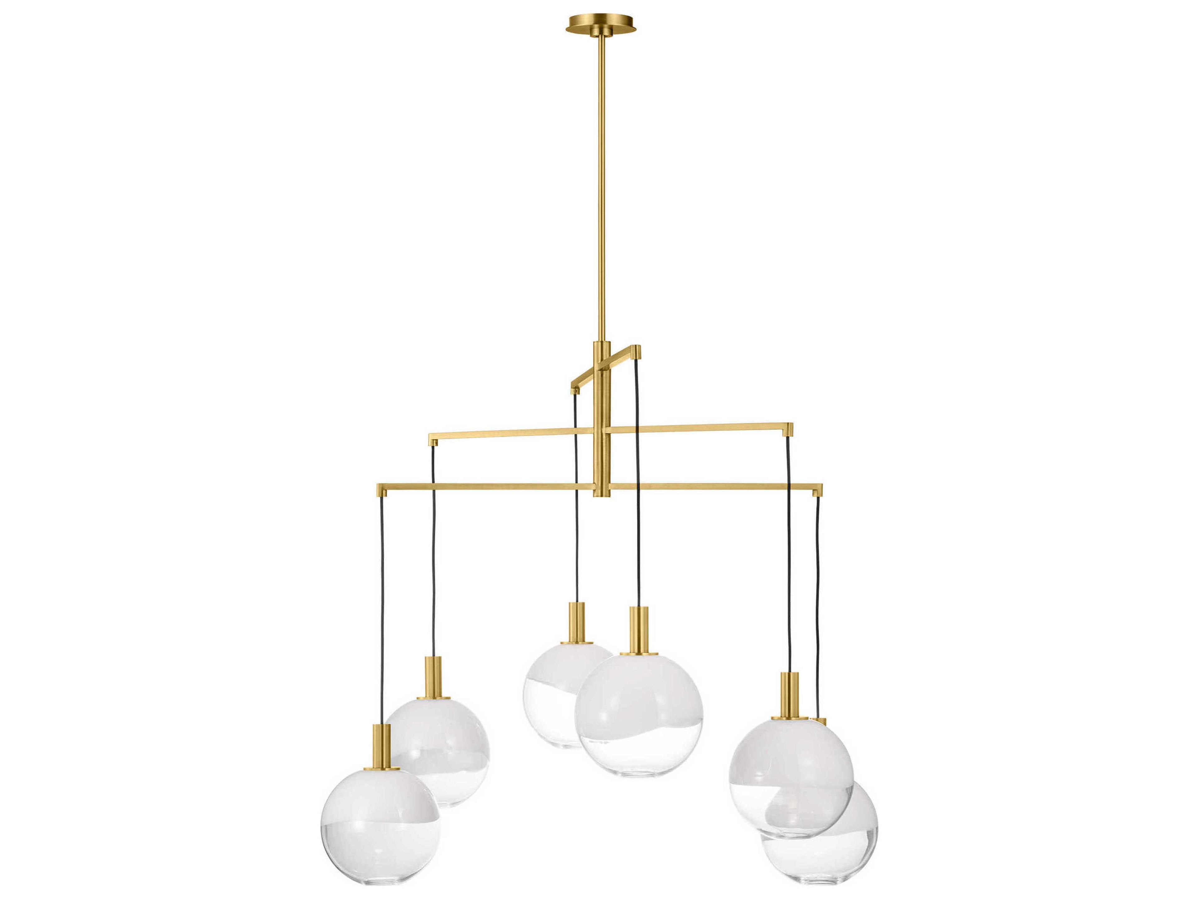 Visual Comfort Studio Torian 6-Light Burnished Brass Globe Chandelier