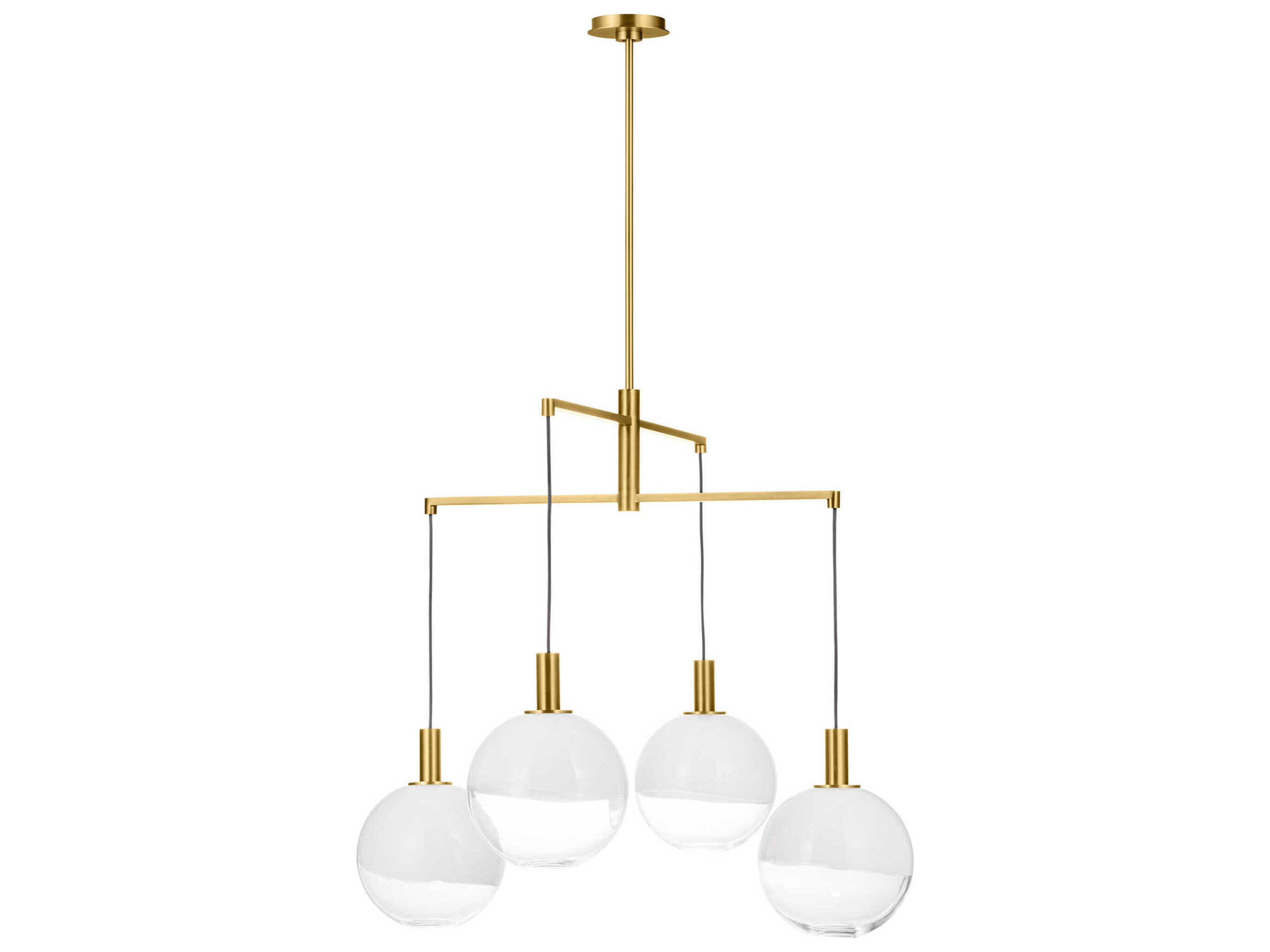 Visual Comfort Studio Torian 4-Light Burnished Brass Globe Chandelier