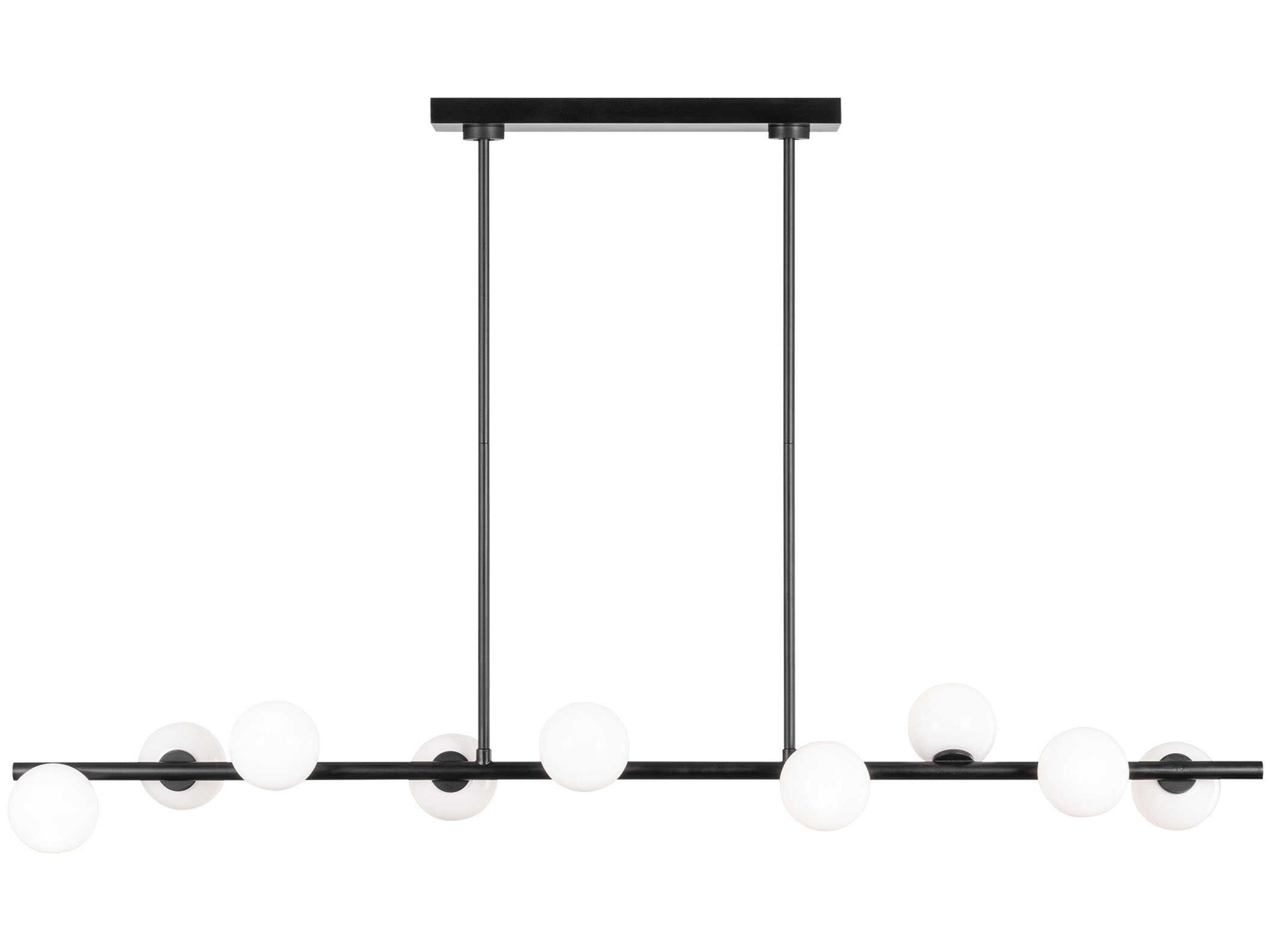 Visual Comfort Studio Altair 9-Light Aged Iron Black Linear Island Pendant