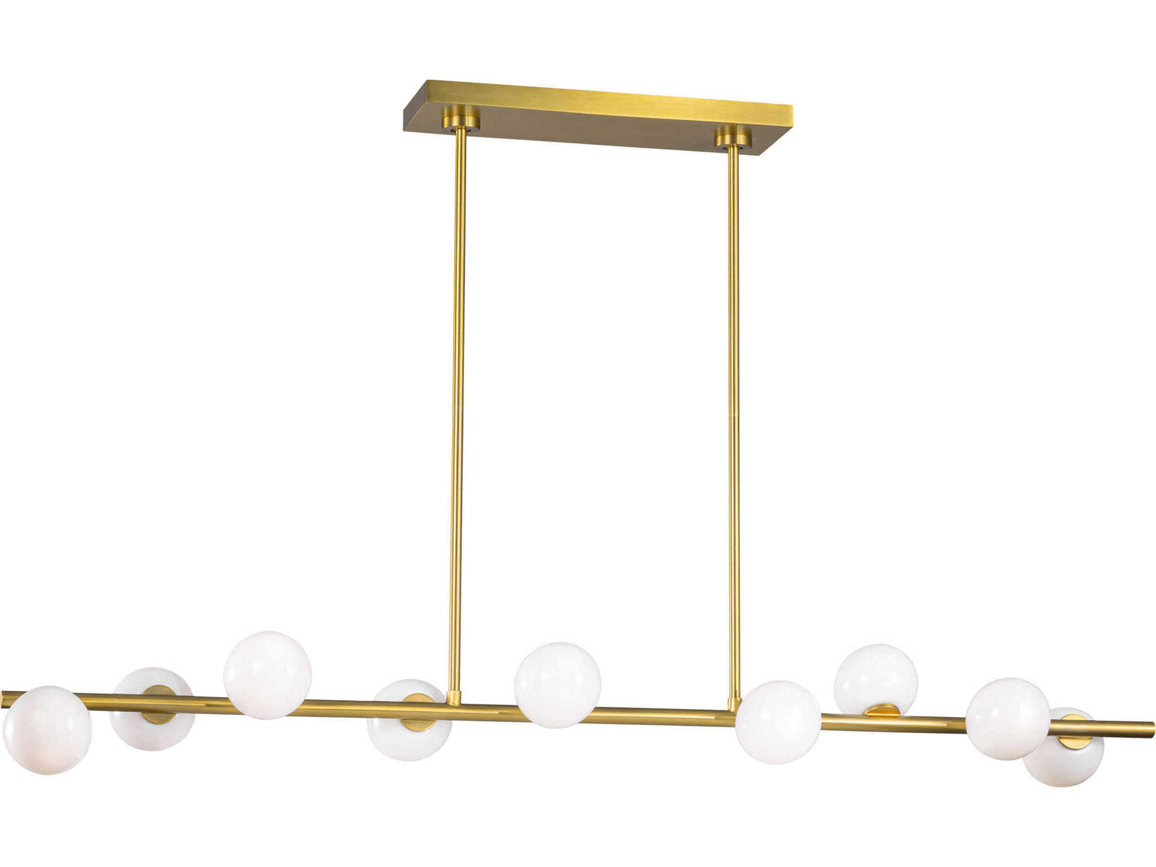 Altair Linear Chandelier Burnished Brass Milk Glass