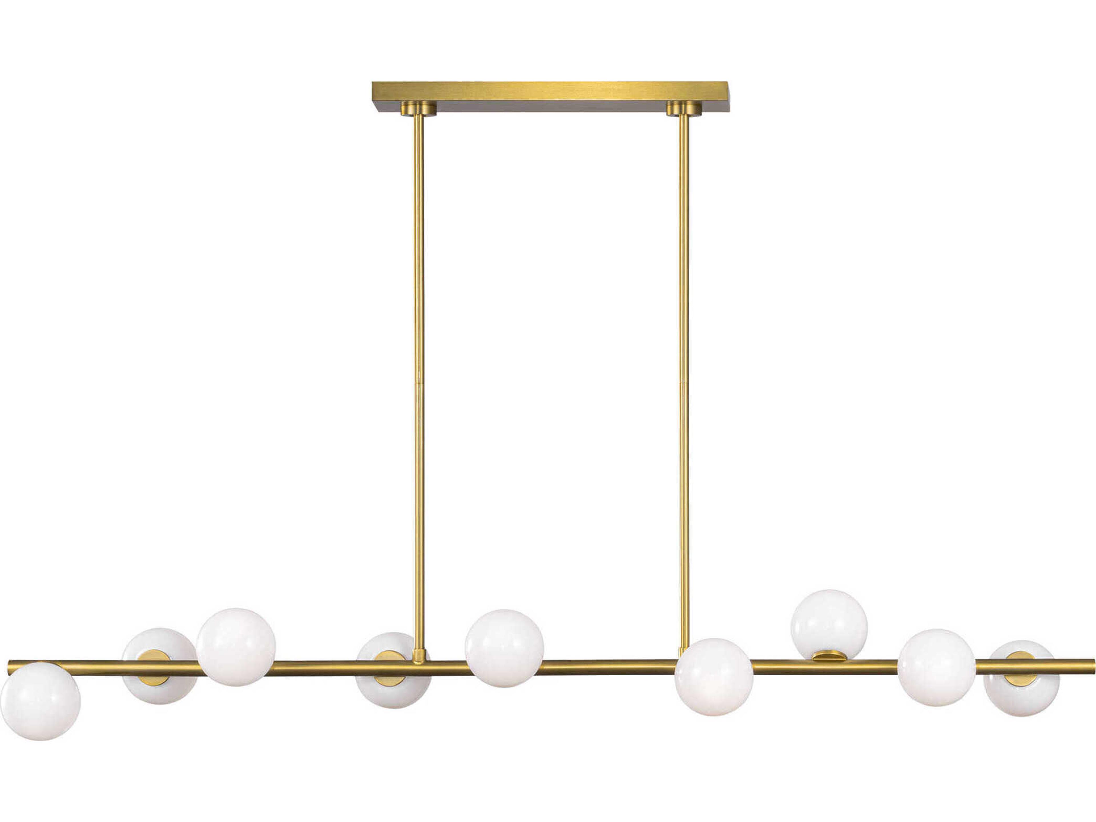 Visual Comfort Studio Altair 9-Light Burnished Brass Linear Island Pendant
