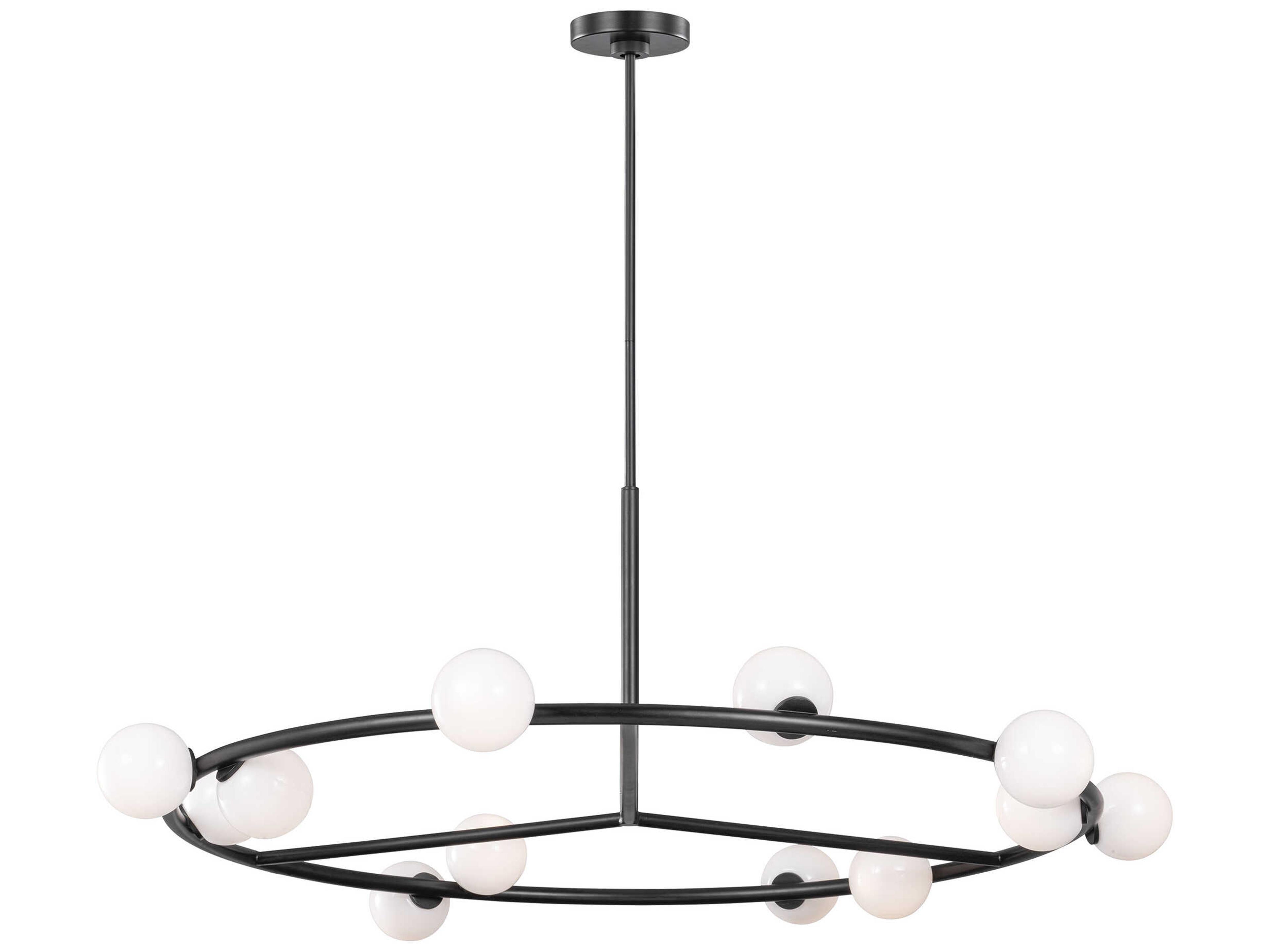 Visual Comfort Studio Altair 12-Light Aged Iron Black Round Chandelier