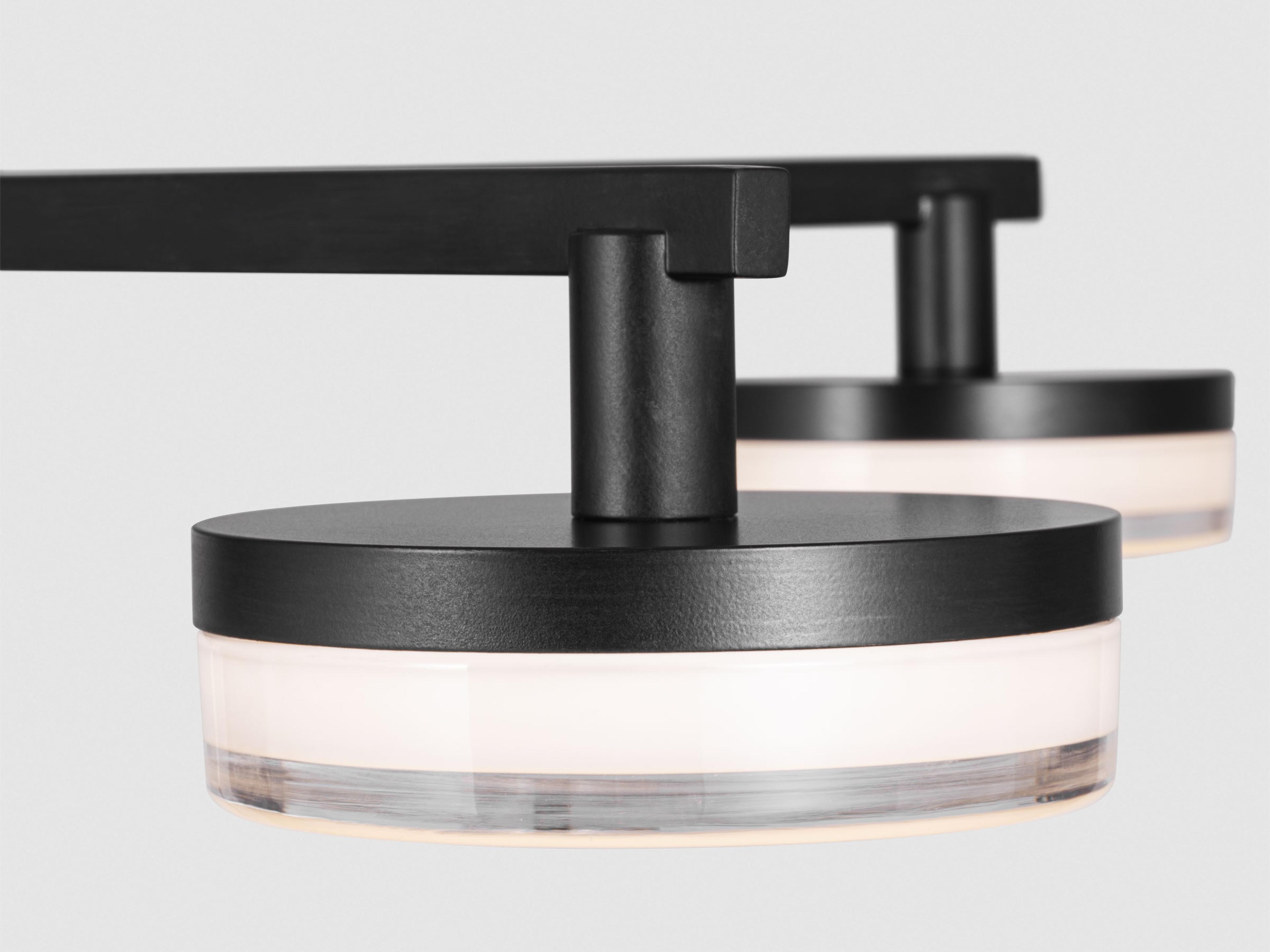 Visual Comfort Studio Khan 4-Light Aged Iron Black Linear Chandelier