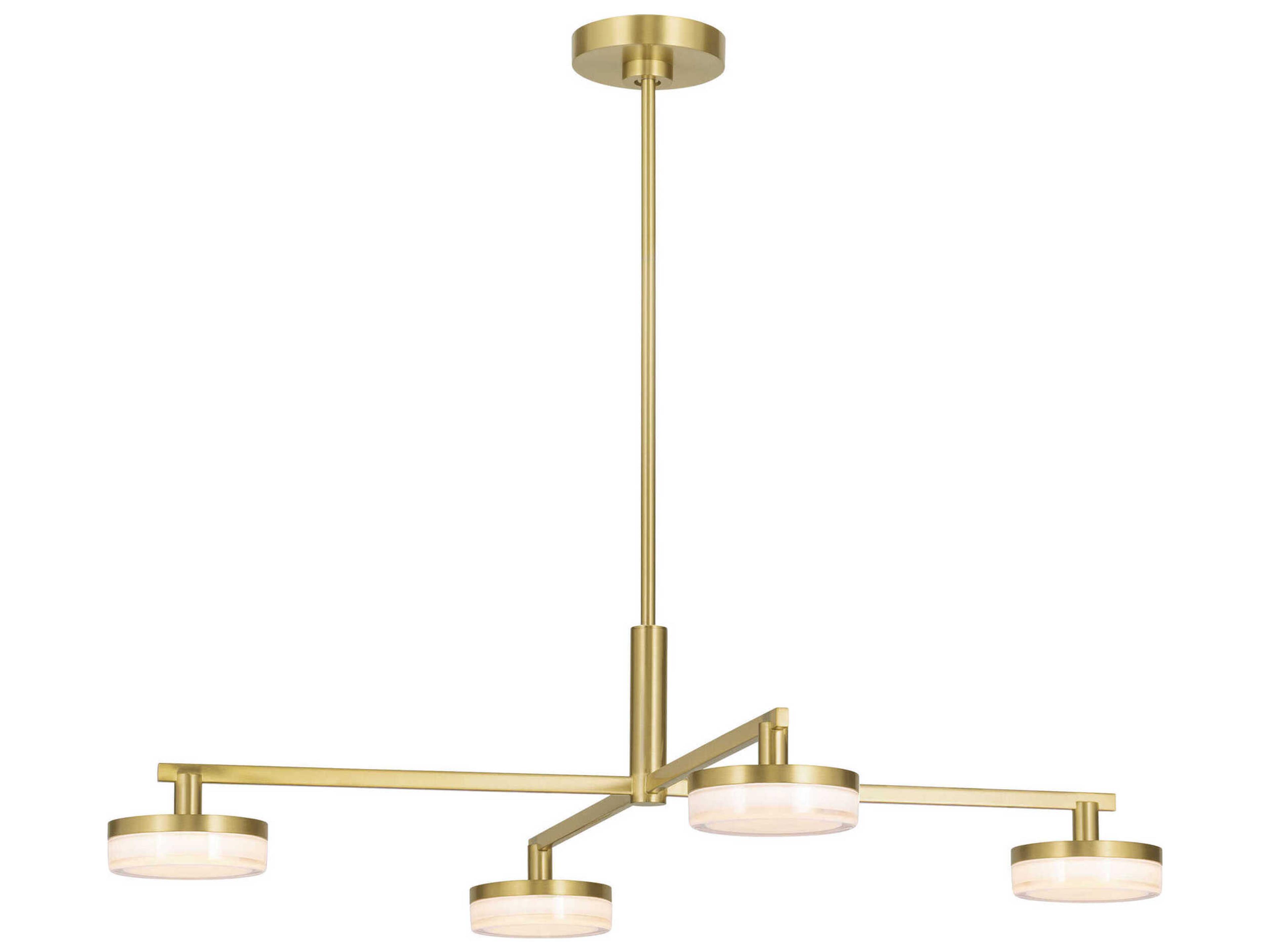 Khan 4-Light Burnished Brass Linear Chandelier