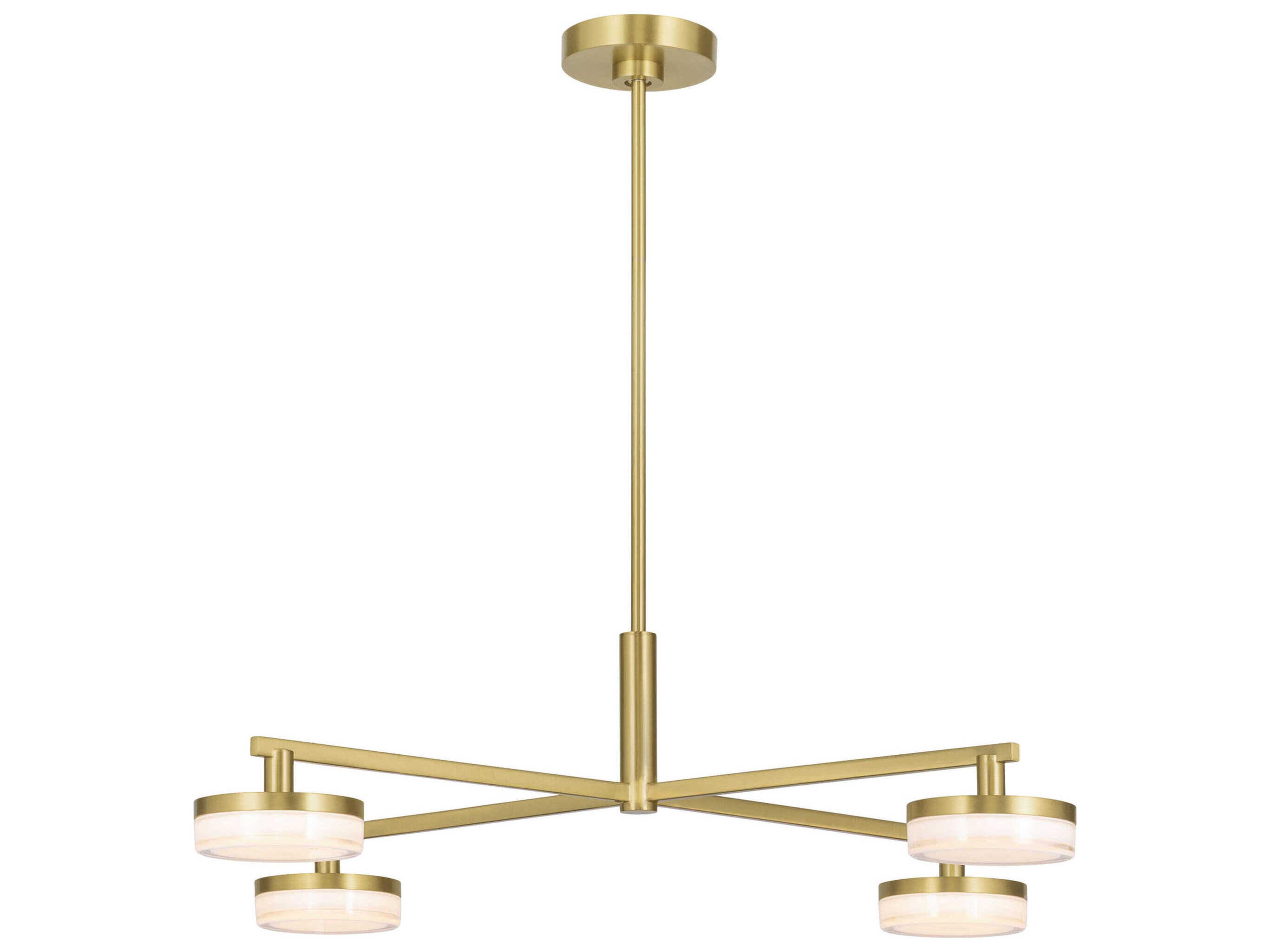 Visual Comfort Studio Khan 4-Light Burnished Brass Linear Chandelier