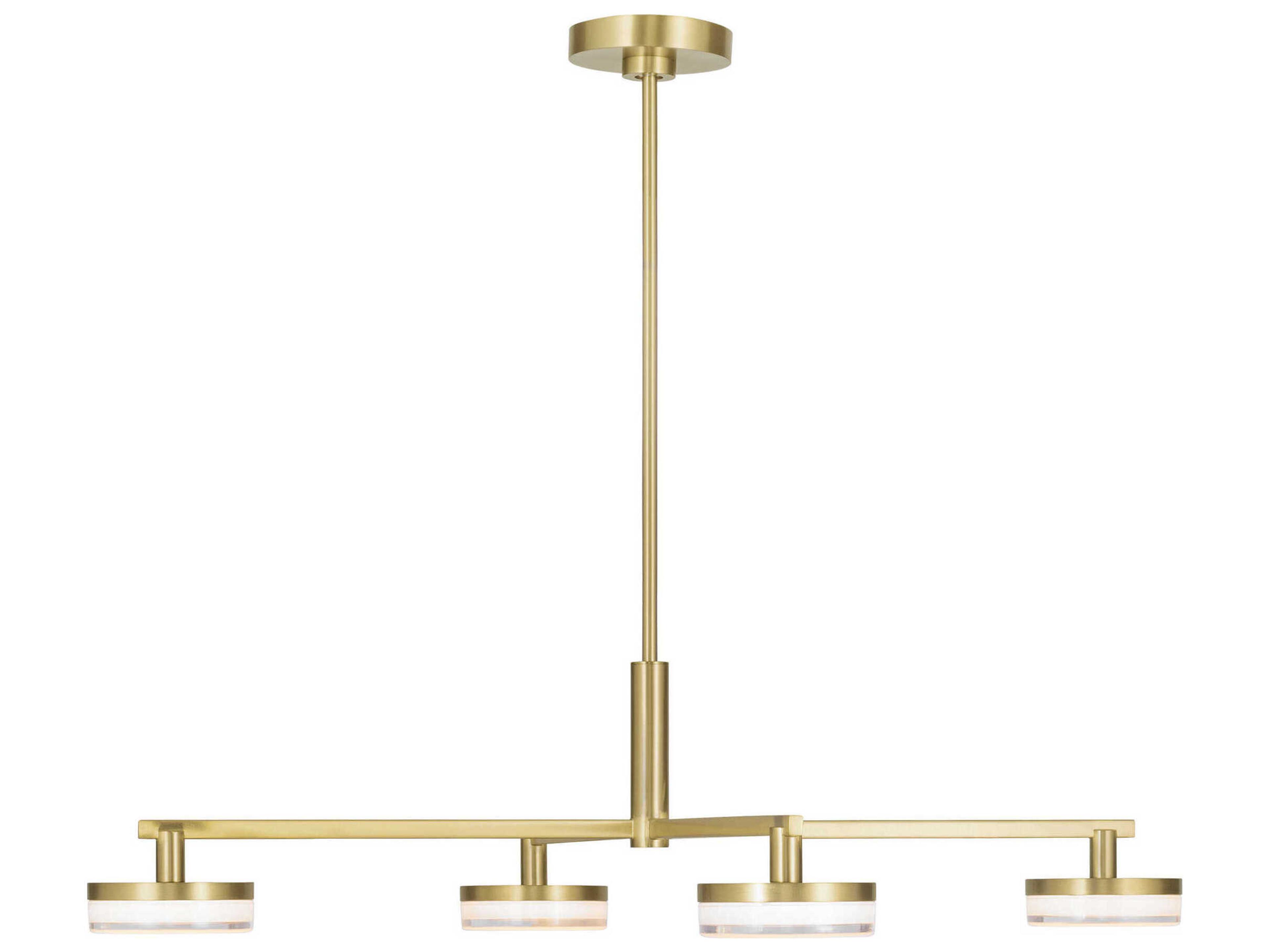 Visual Comfort Studio Khan 4-Light Burnished Brass Linear Chandelier