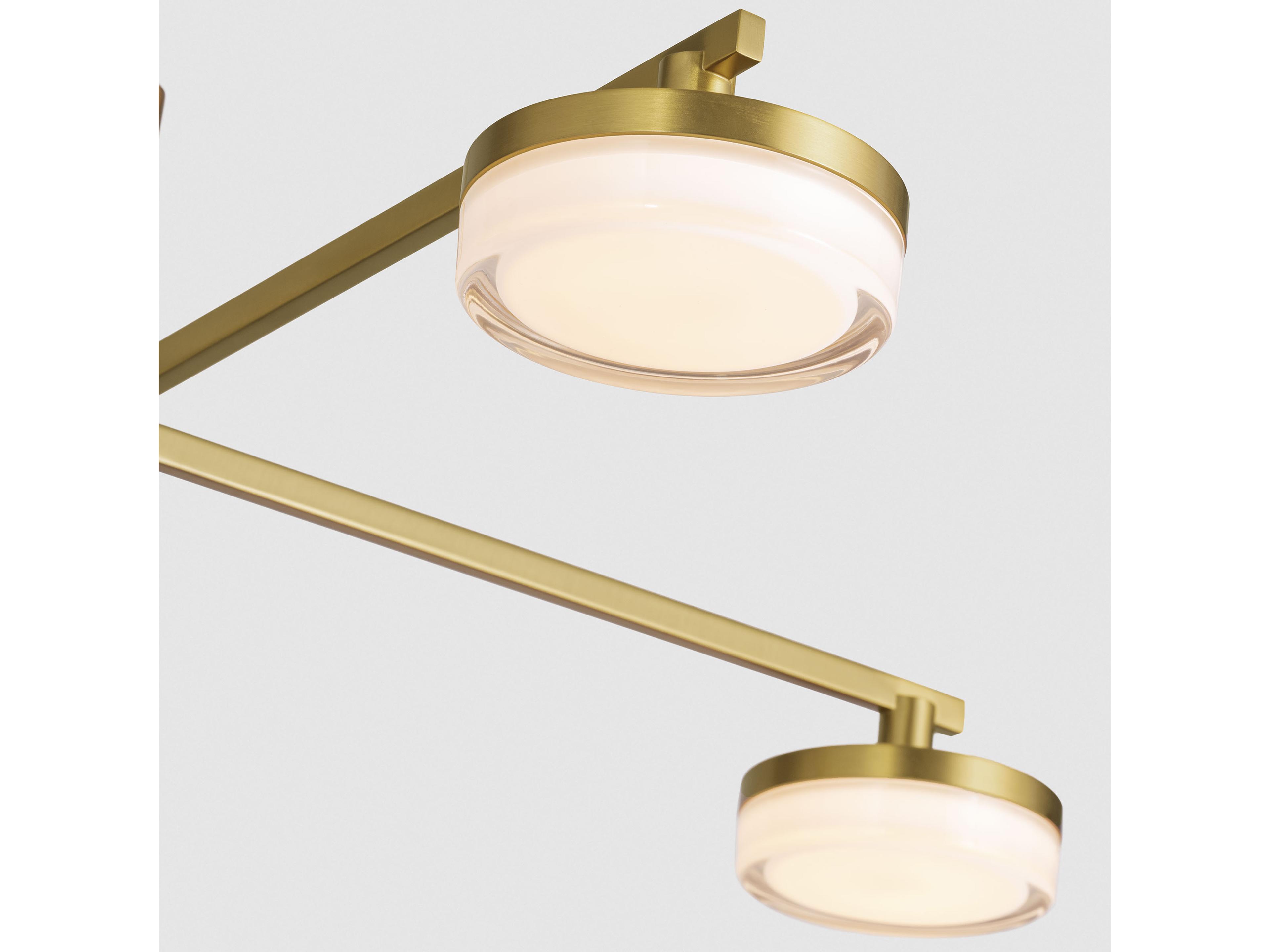 Visual Comfort Studio Khan 4-Light Burnished Brass Linear Chandelier