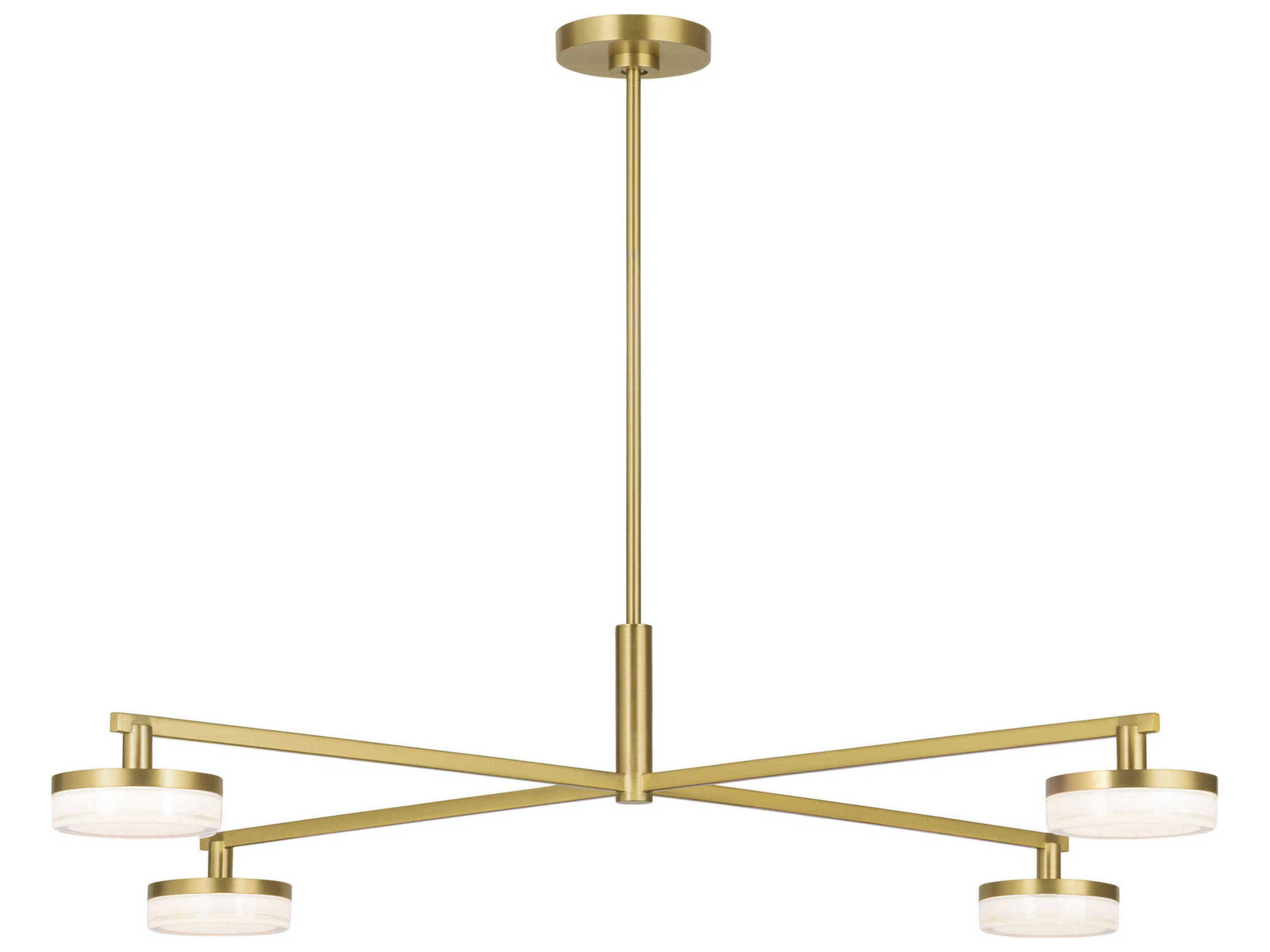 Visual Comfort Studio Khan 4-Light Burnished Brass Linear Chandelier