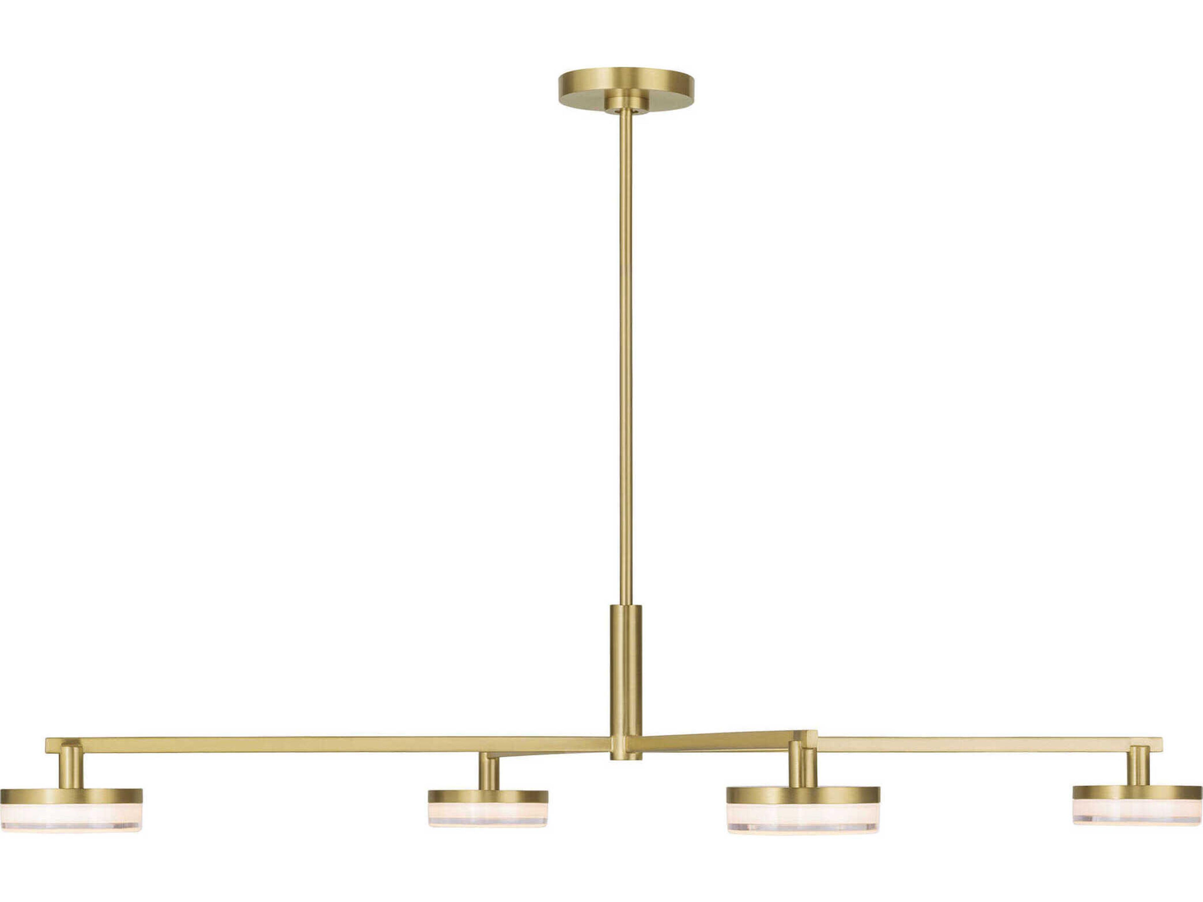 Visual Comfort Studio Khan 4-Light Burnished Brass Linear Chandelier