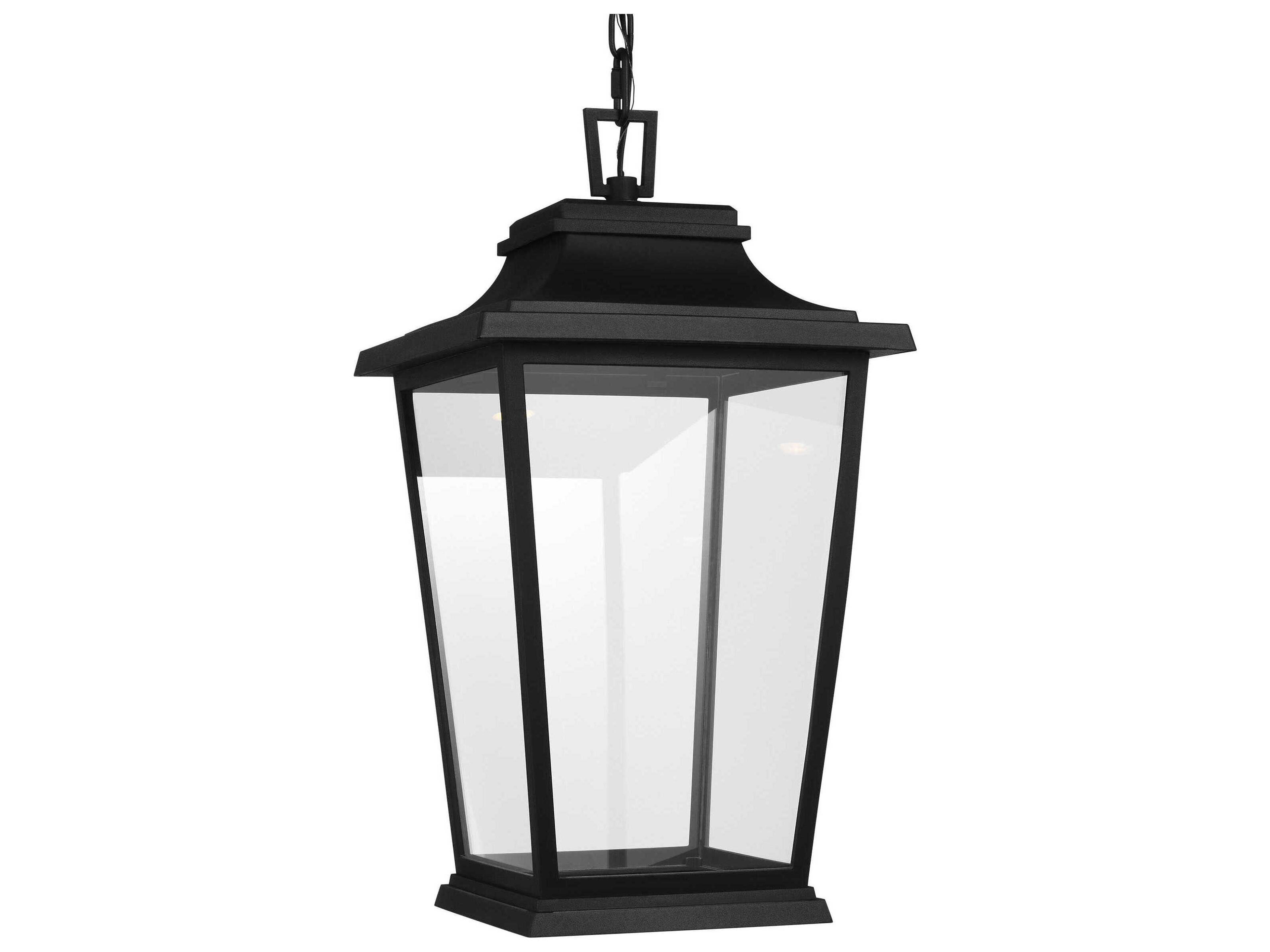 Warren LED Outdoor Hanging Lantern Textured Black