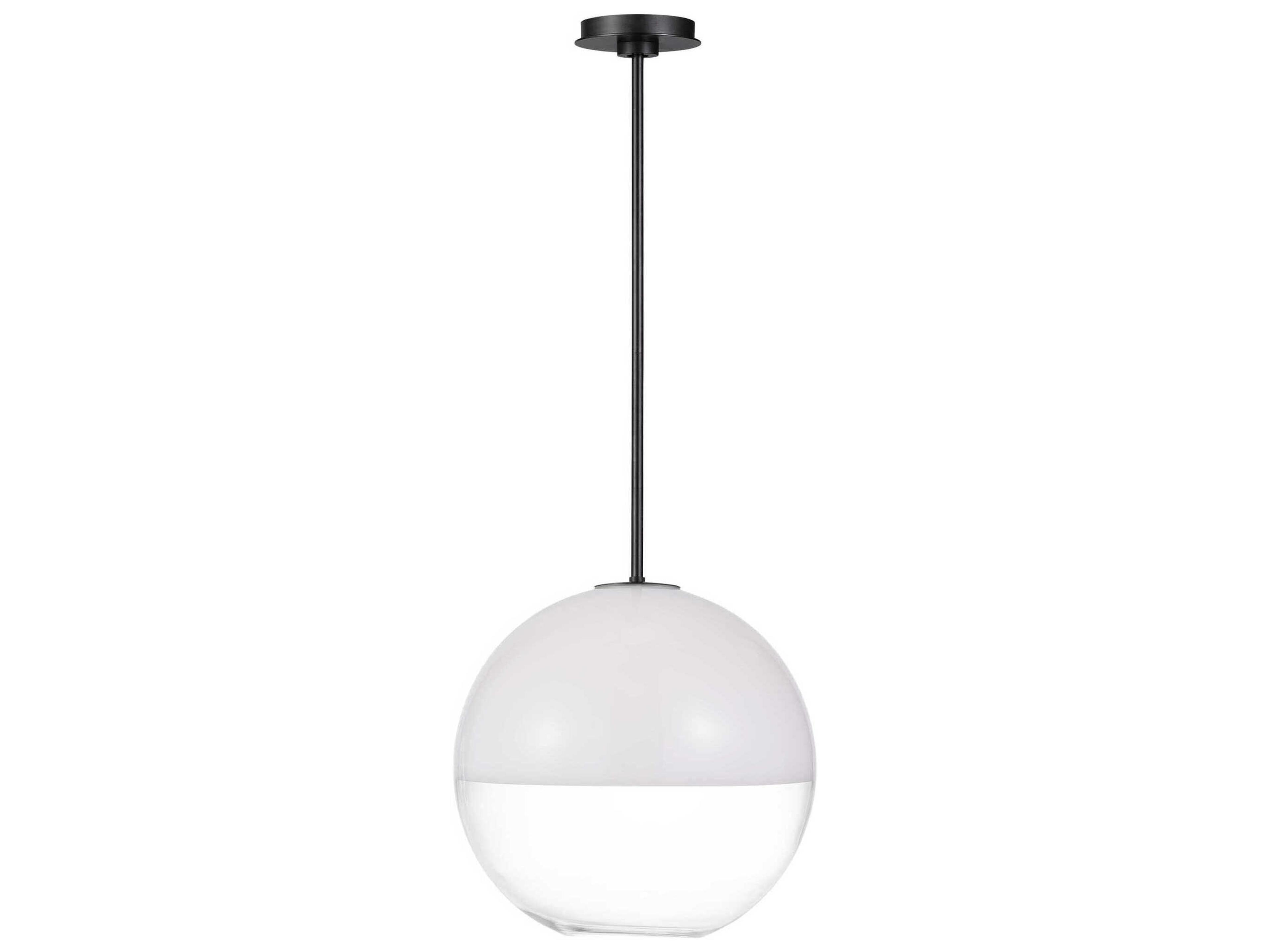Visual Comfort Studio Torian 1-Light Aged Iron Black Globe Pendant