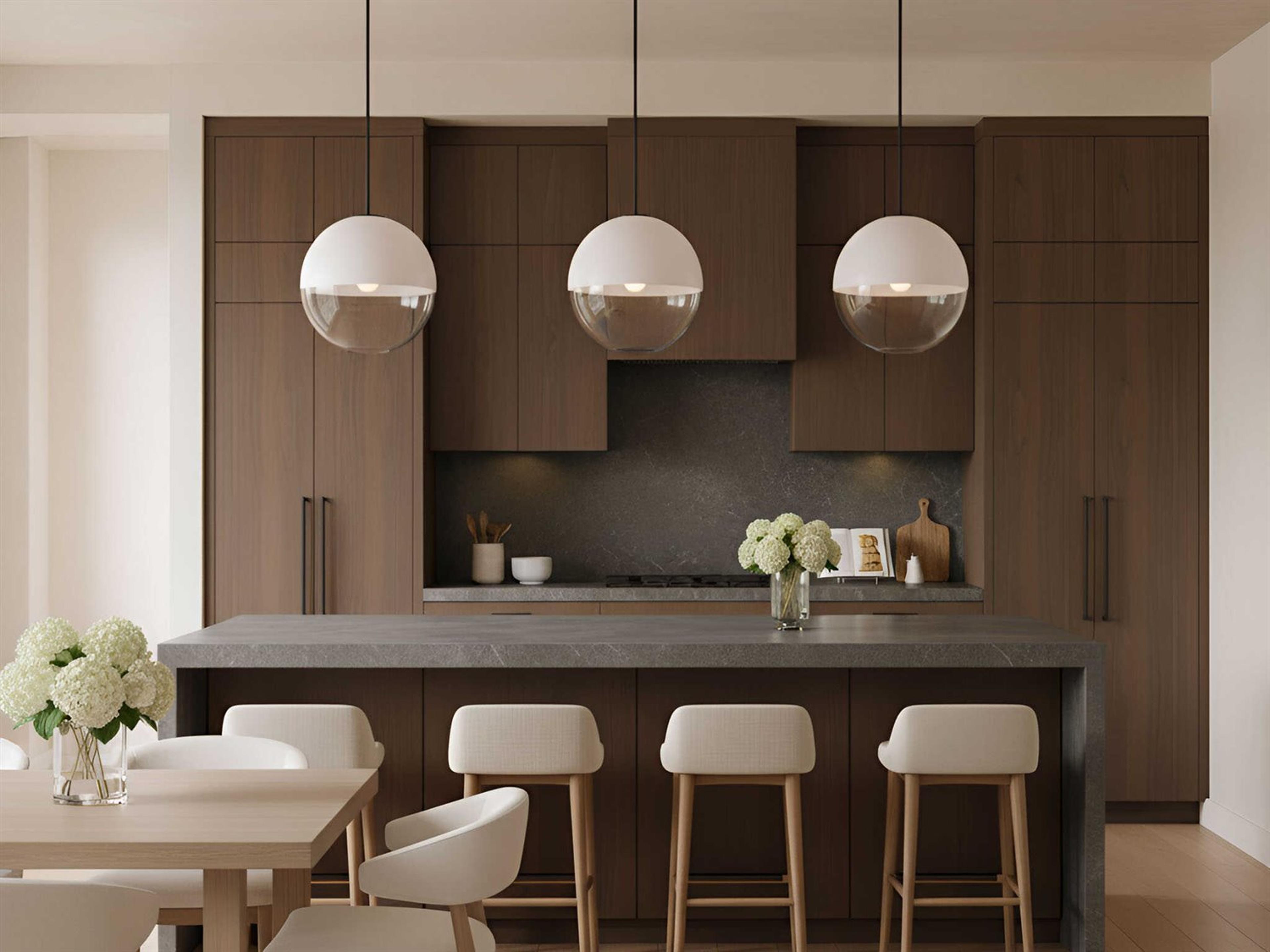 Visual Comfort Studio Torian 1-Light Aged Iron Black Globe Pendant