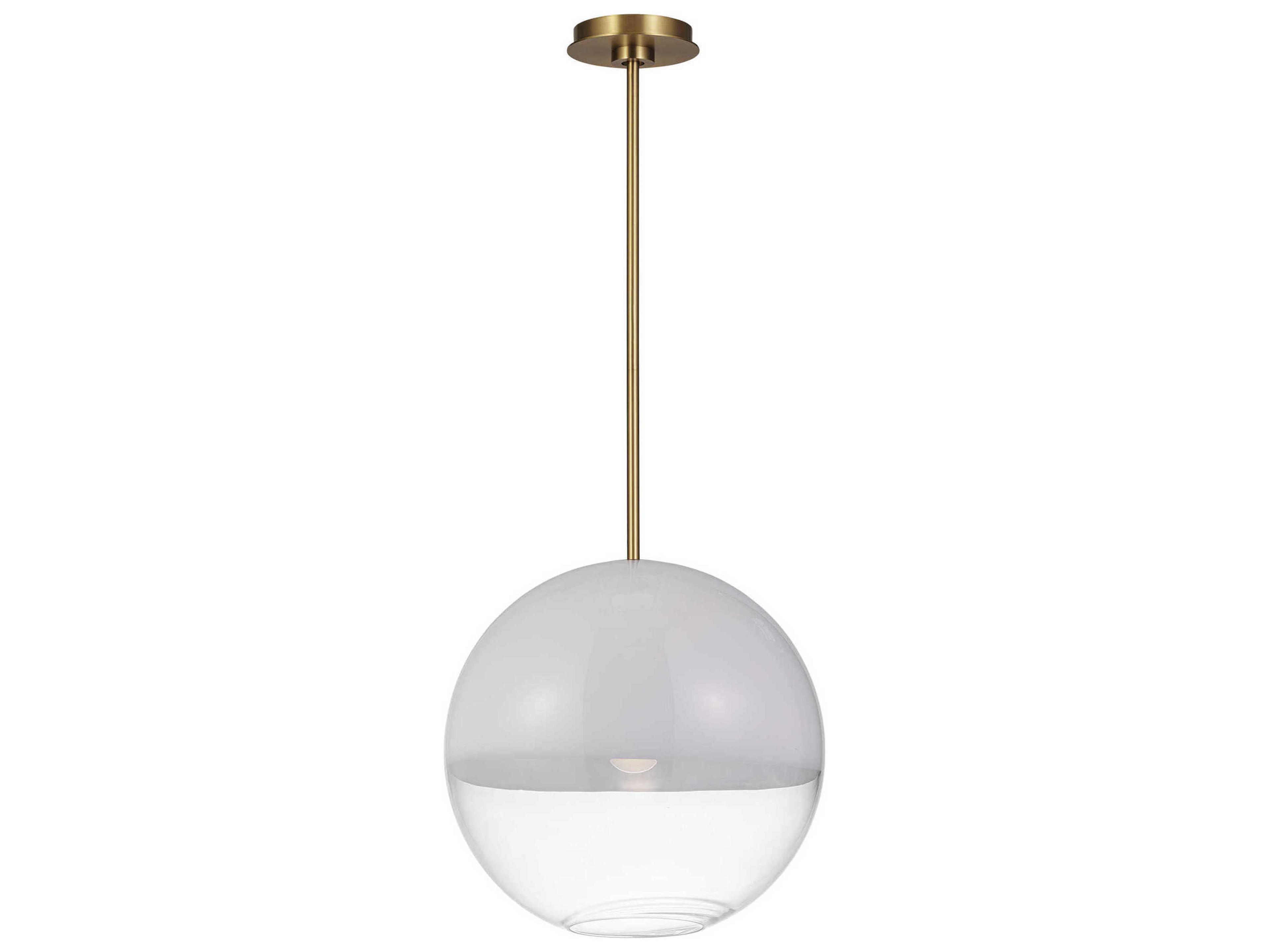 Torian 1-Light Burnished Brass Globe Pendant