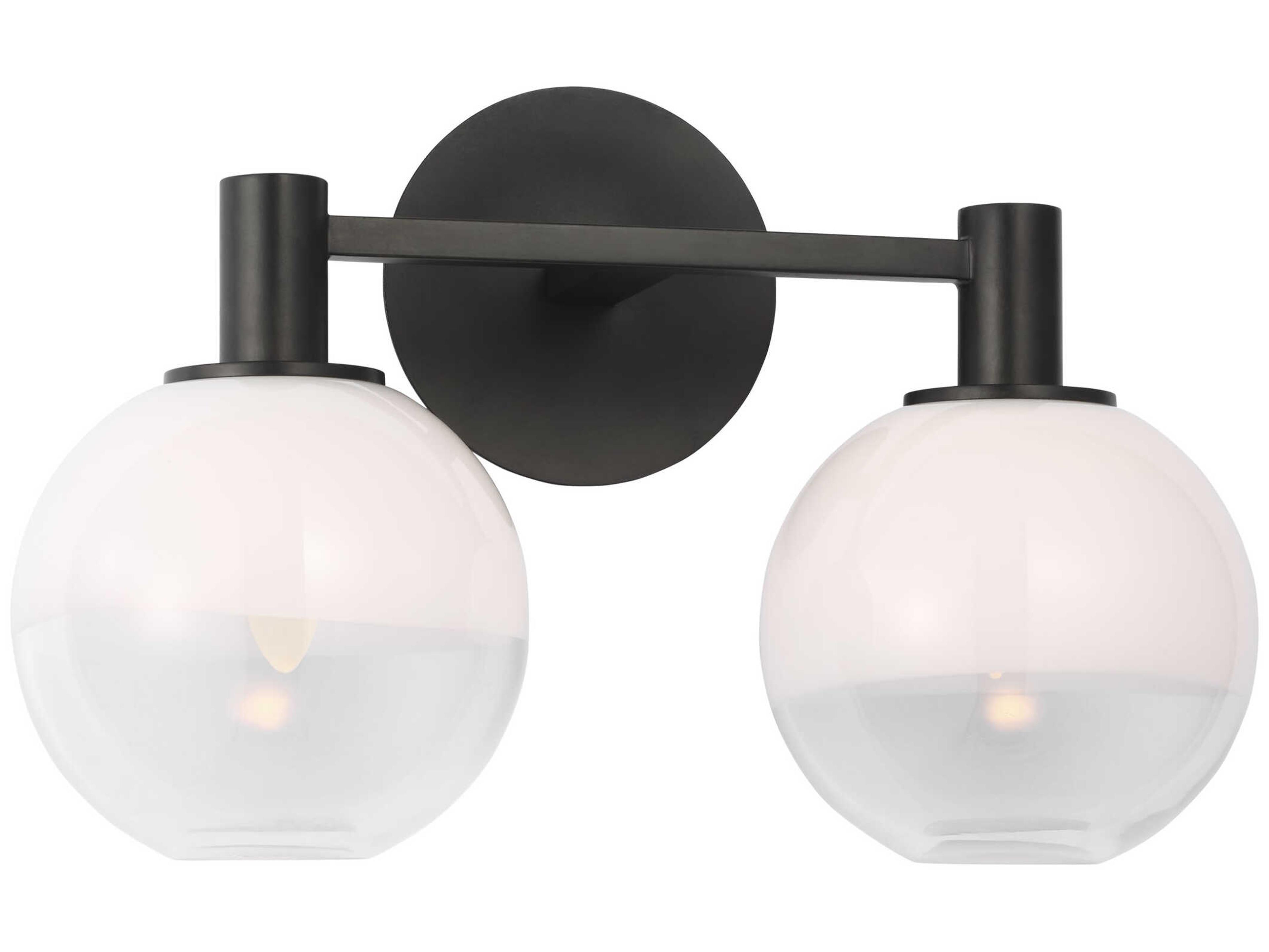 Torian 2-Light Aged Iron Black Vanity Light