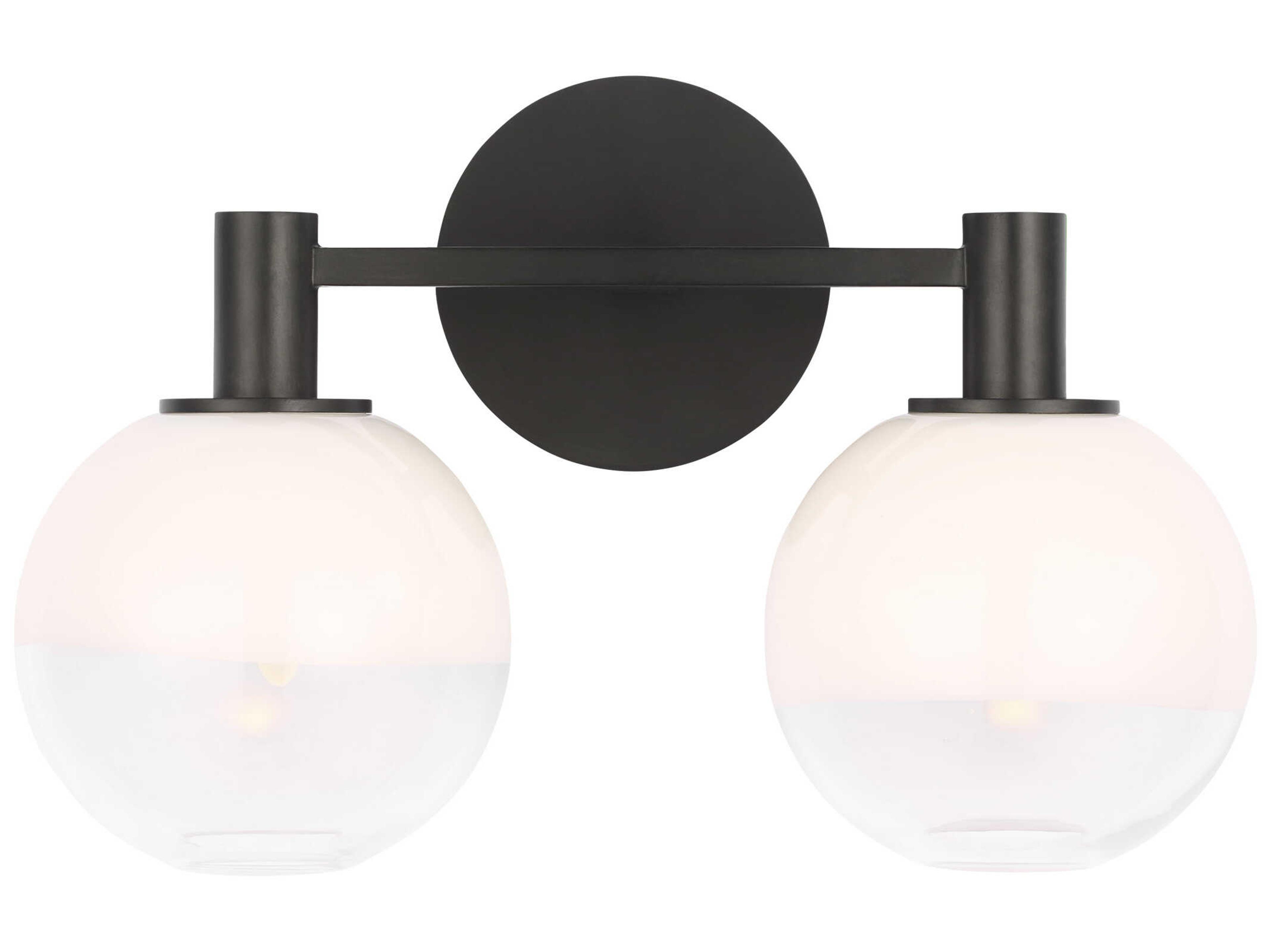 Visual Comfort Studio Torian 2-Light Aged Iron Black Vanity Light