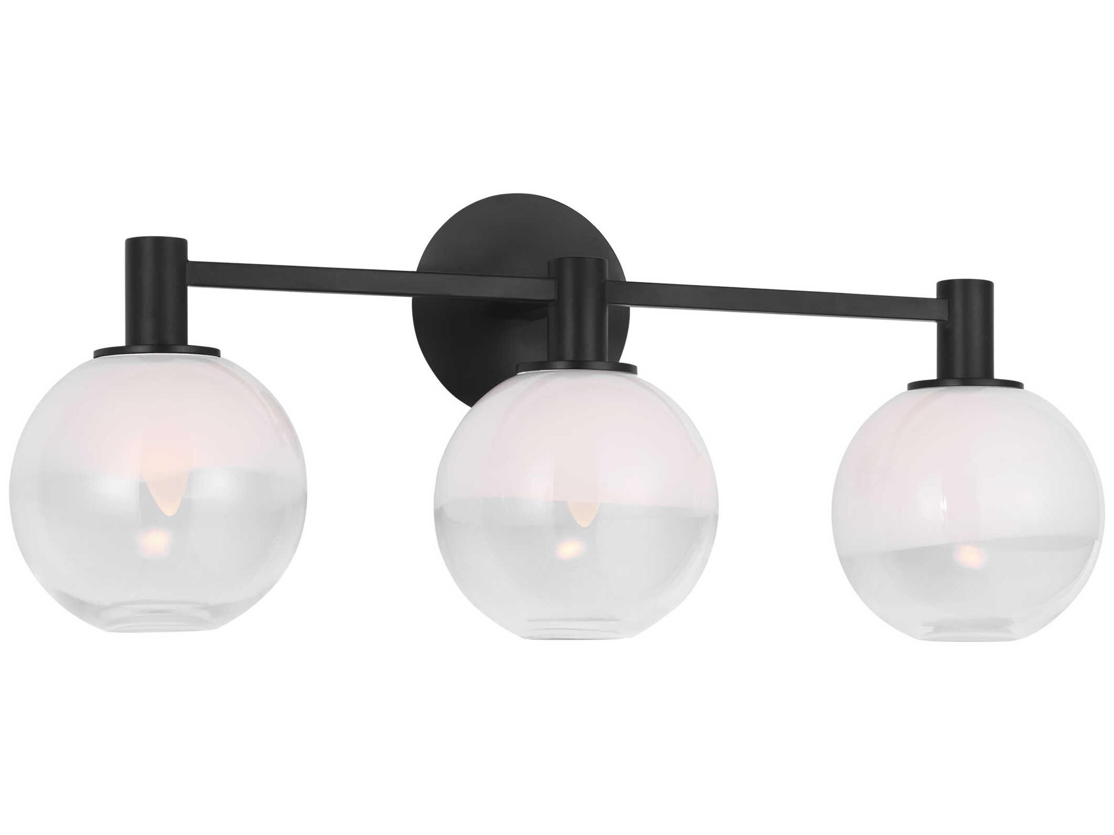 Torian 3-Light Aged Iron Black Vanity Light