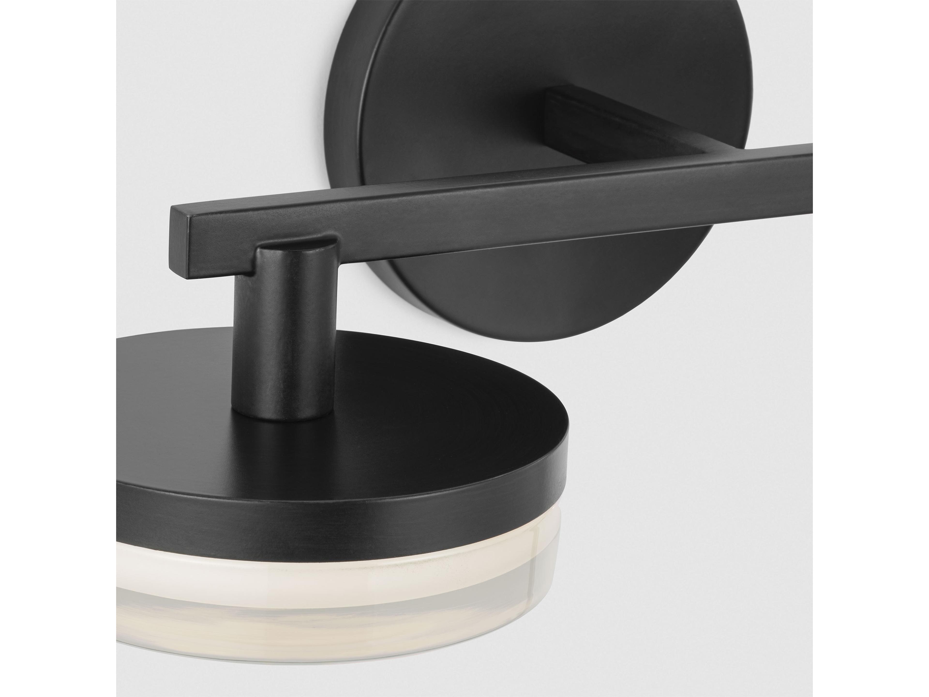 Visual Comfort Studio Khan 2-Light Aged Iron Black Vanity Light