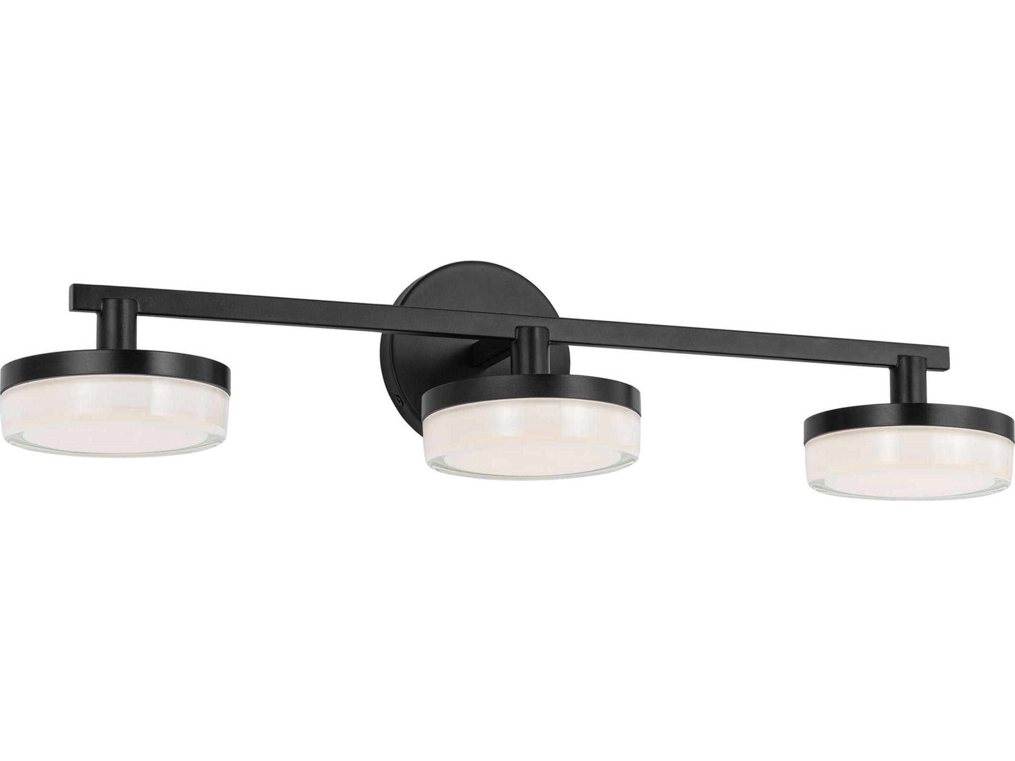 Khan 3-Light Aged Iron Black Vanity Light