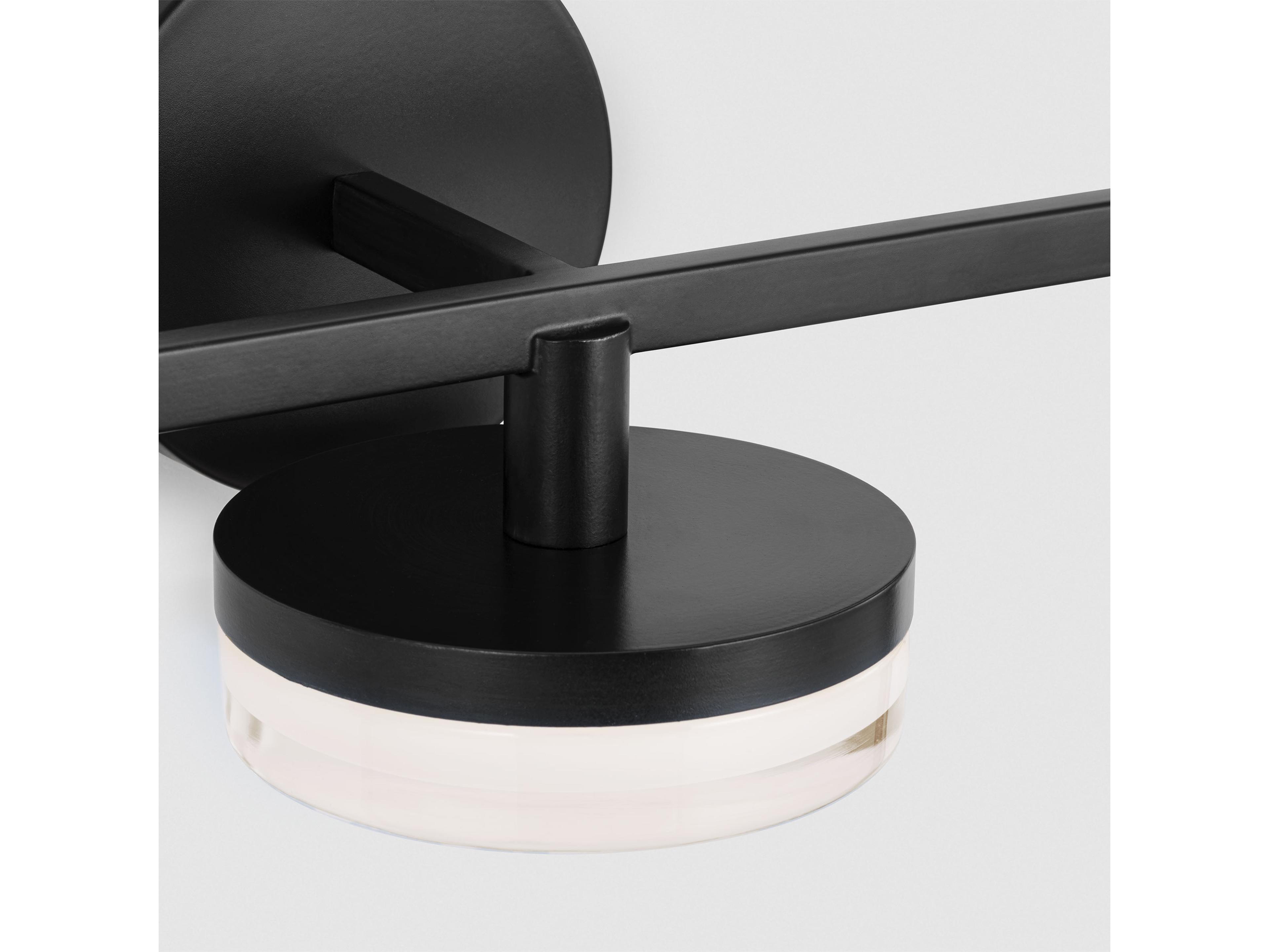 Visual Comfort Studio Khan 3-Light Aged Iron Black Vanity Light