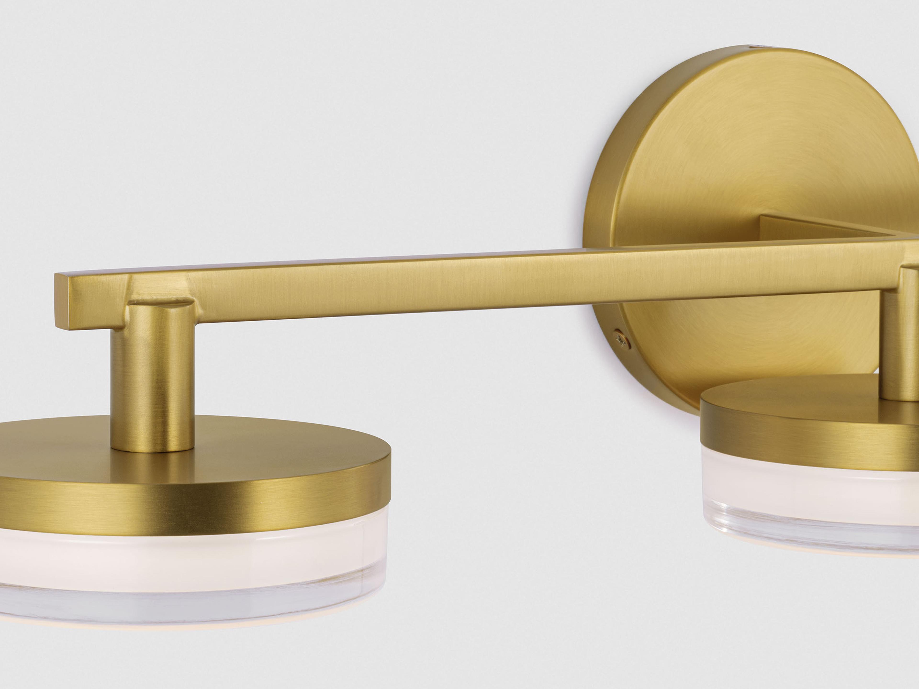 Visual Comfort Studio Khan 3-Light Burnished Brass Vanity Light