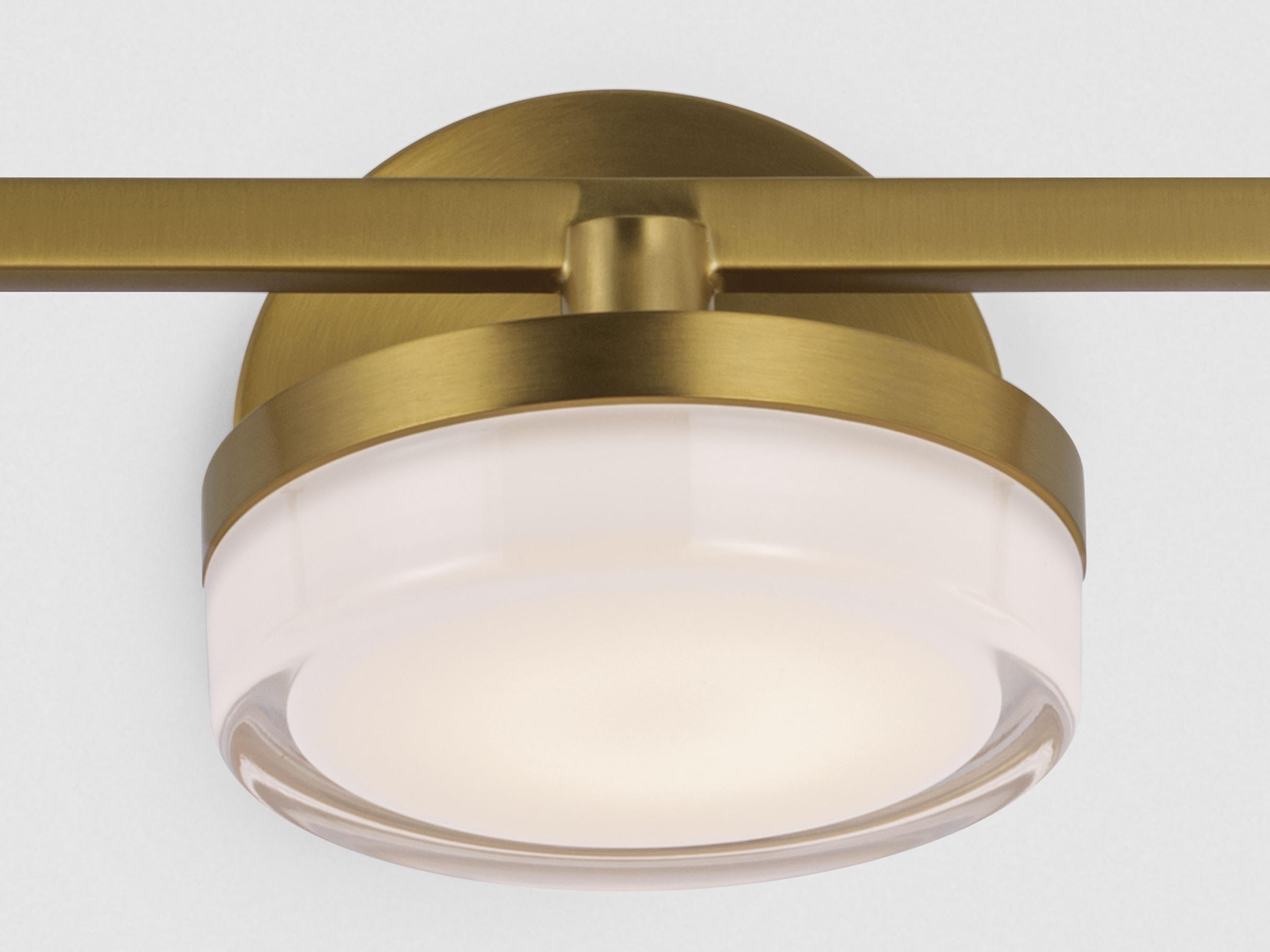 Visual Comfort Studio Khan 3-Light Burnished Brass Vanity Light