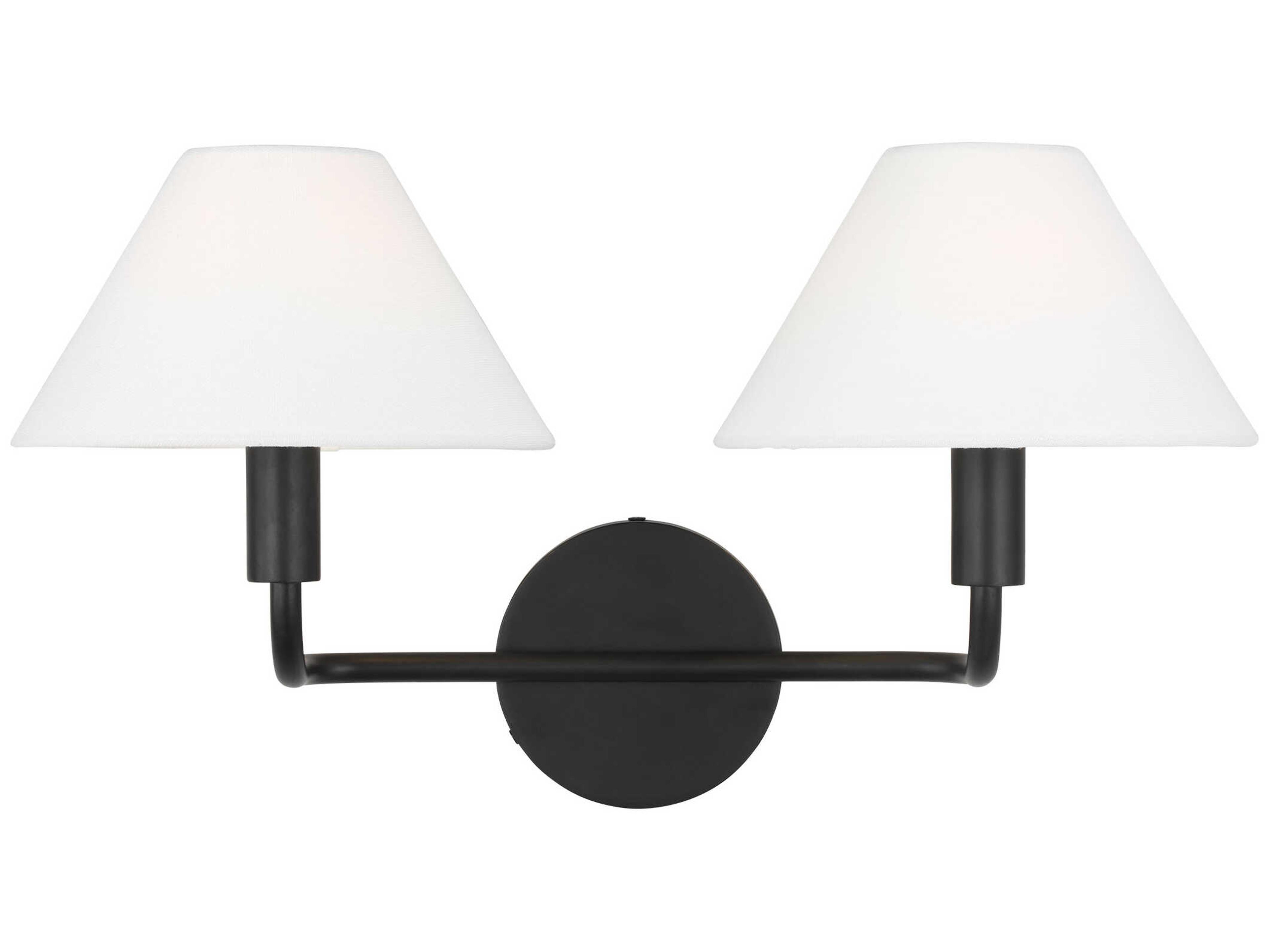 Visual Comfort Studio Colfax 2-Light Aged Iron Black Vanity Light