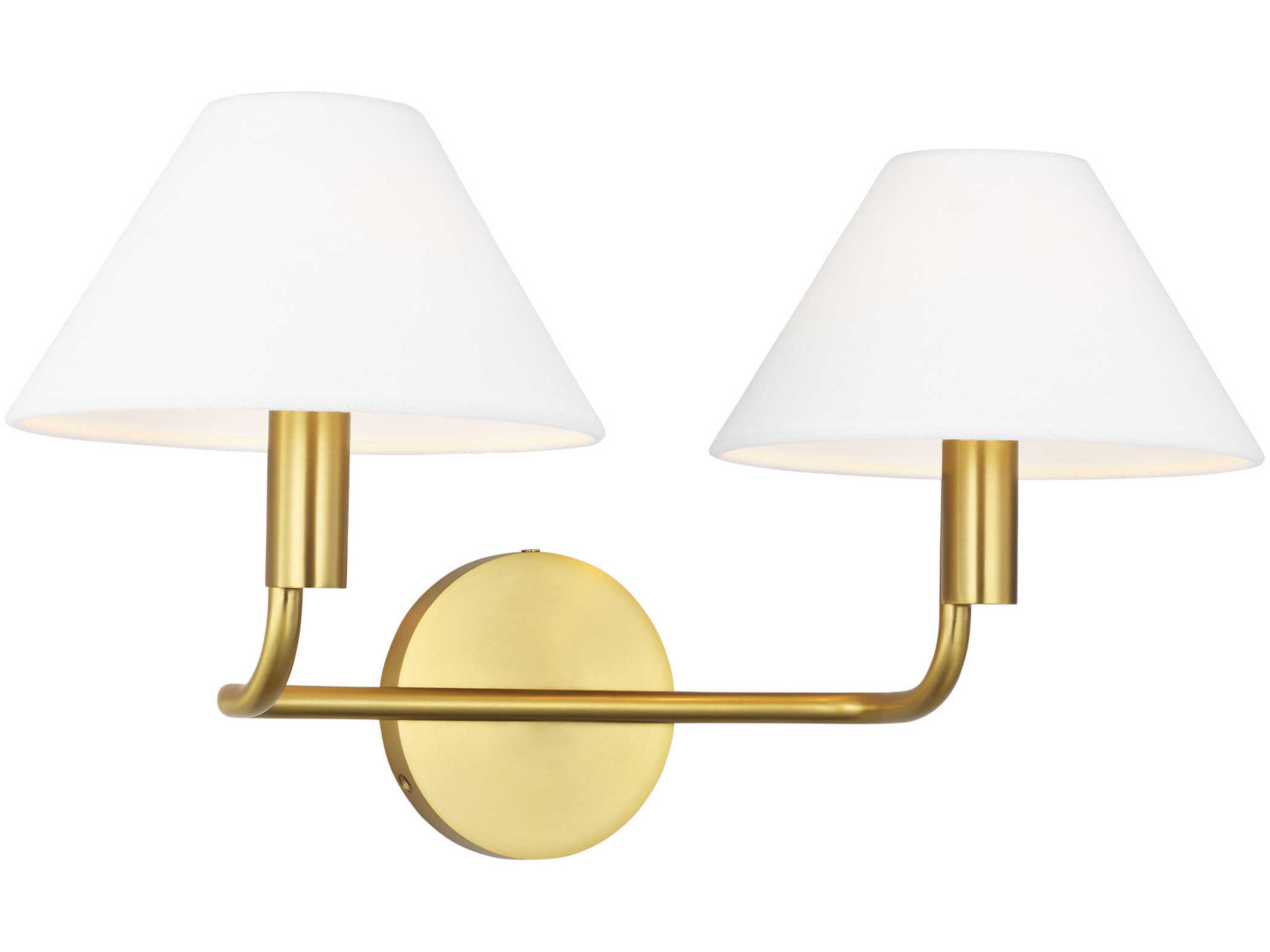 2 Light Wall Sconce Colfax Burnished Brass White Linen
