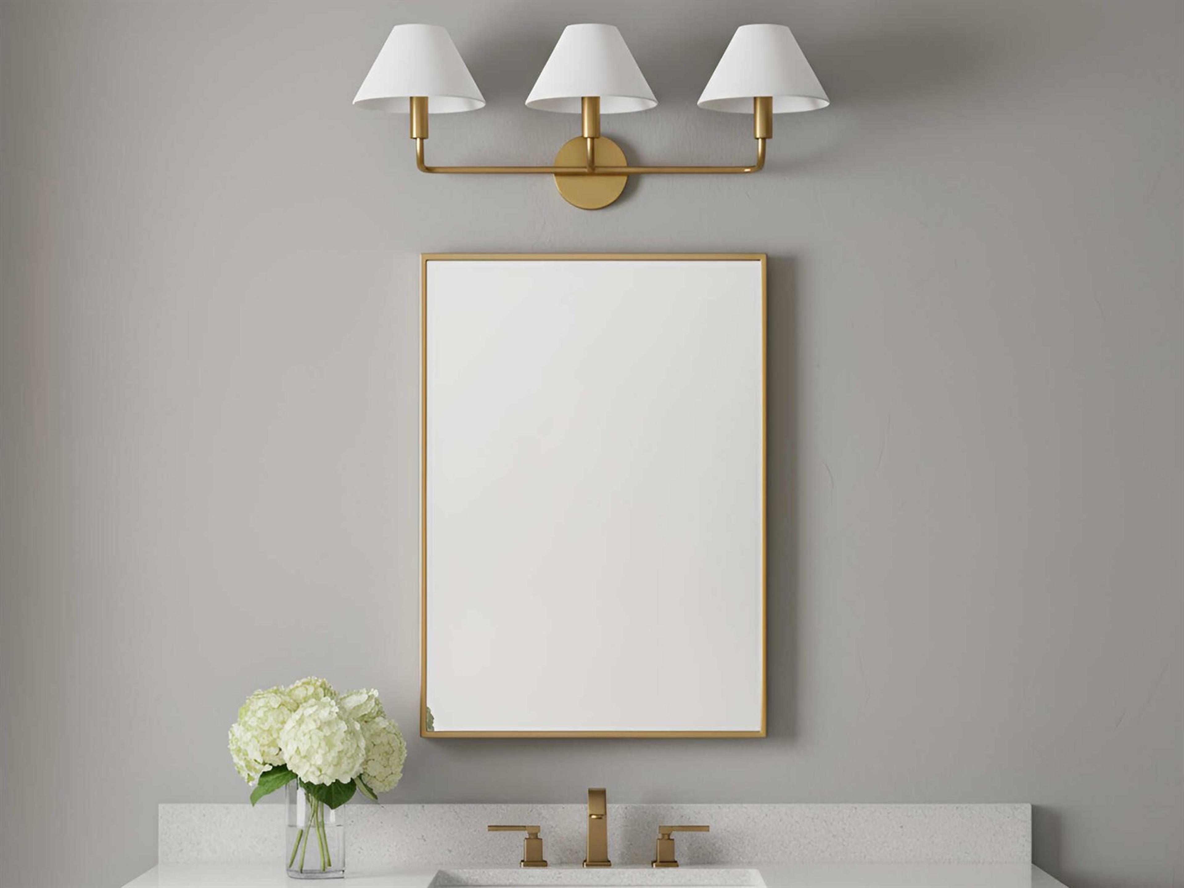 Visual Comfort Studio Colfax 3-Light Burnished Brass Vanity Light