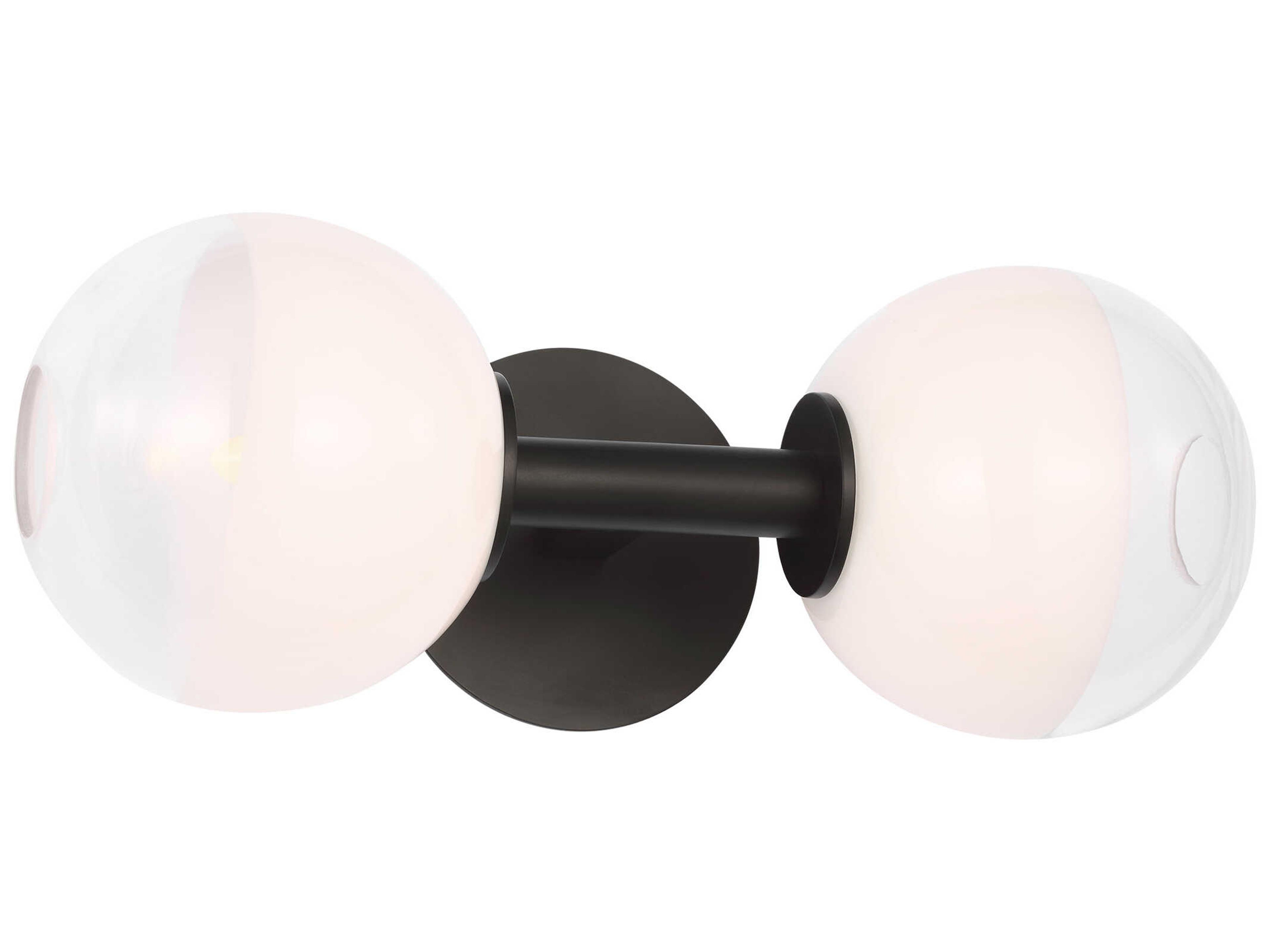 Torian 2-Light Aged Iron Black Vanity Light