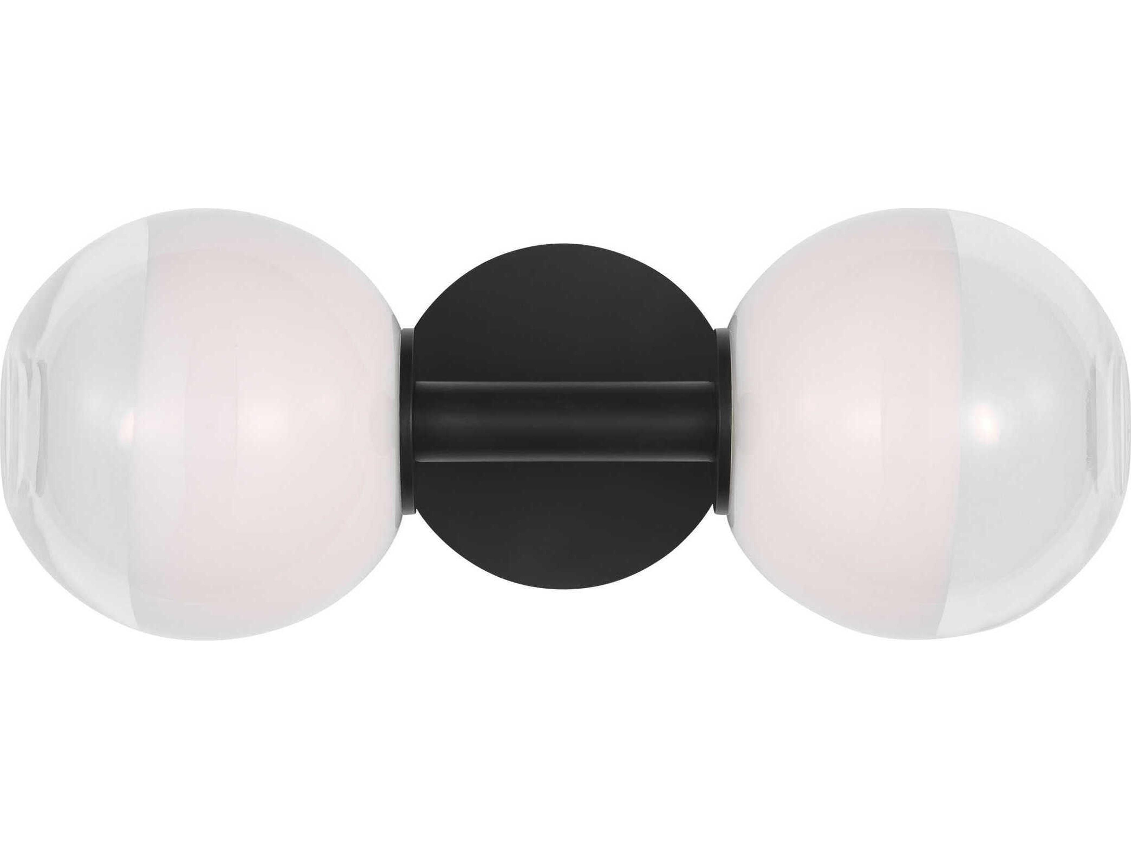 Visual Comfort Studio Torian 2-Light Aged Iron Black Vanity Light