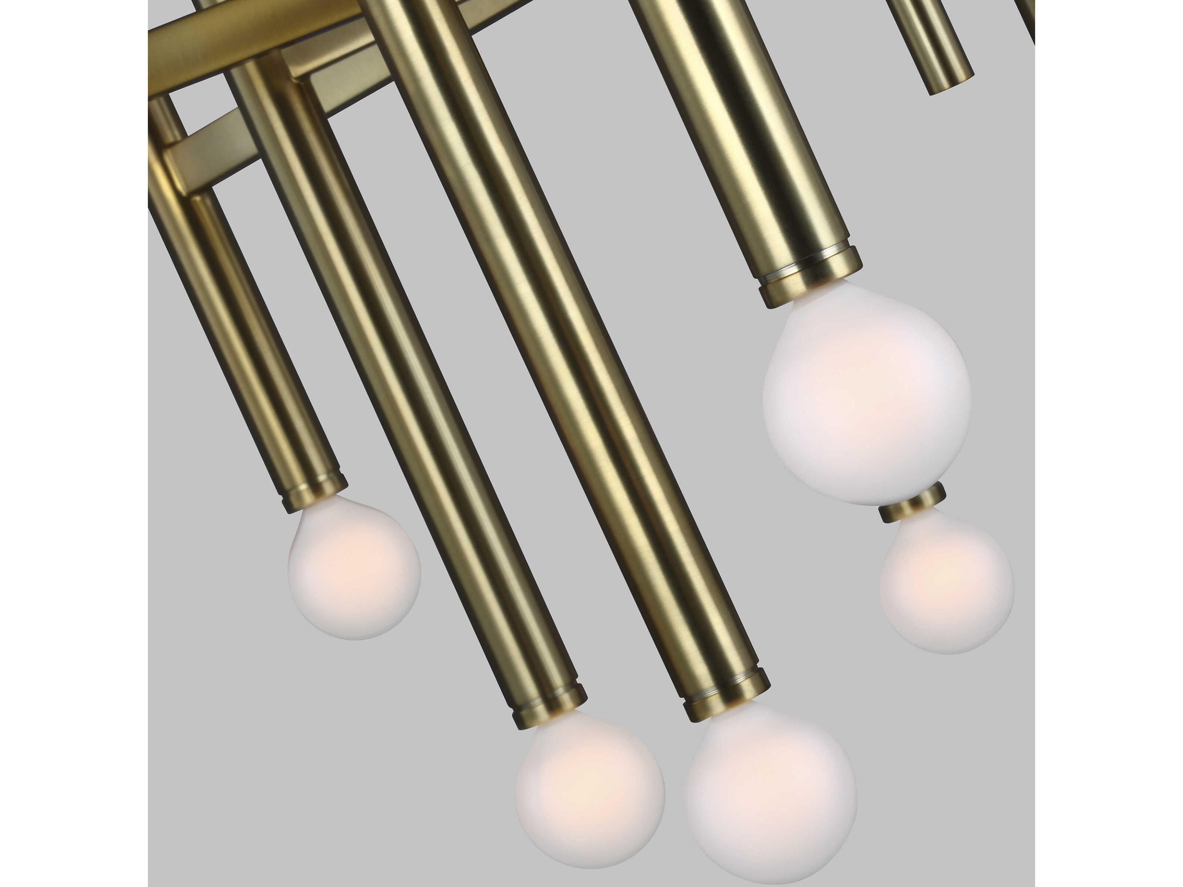 Visual Comfort Studio Beckham Modern 24-Light Burnished Brass Cylinder Chandelier