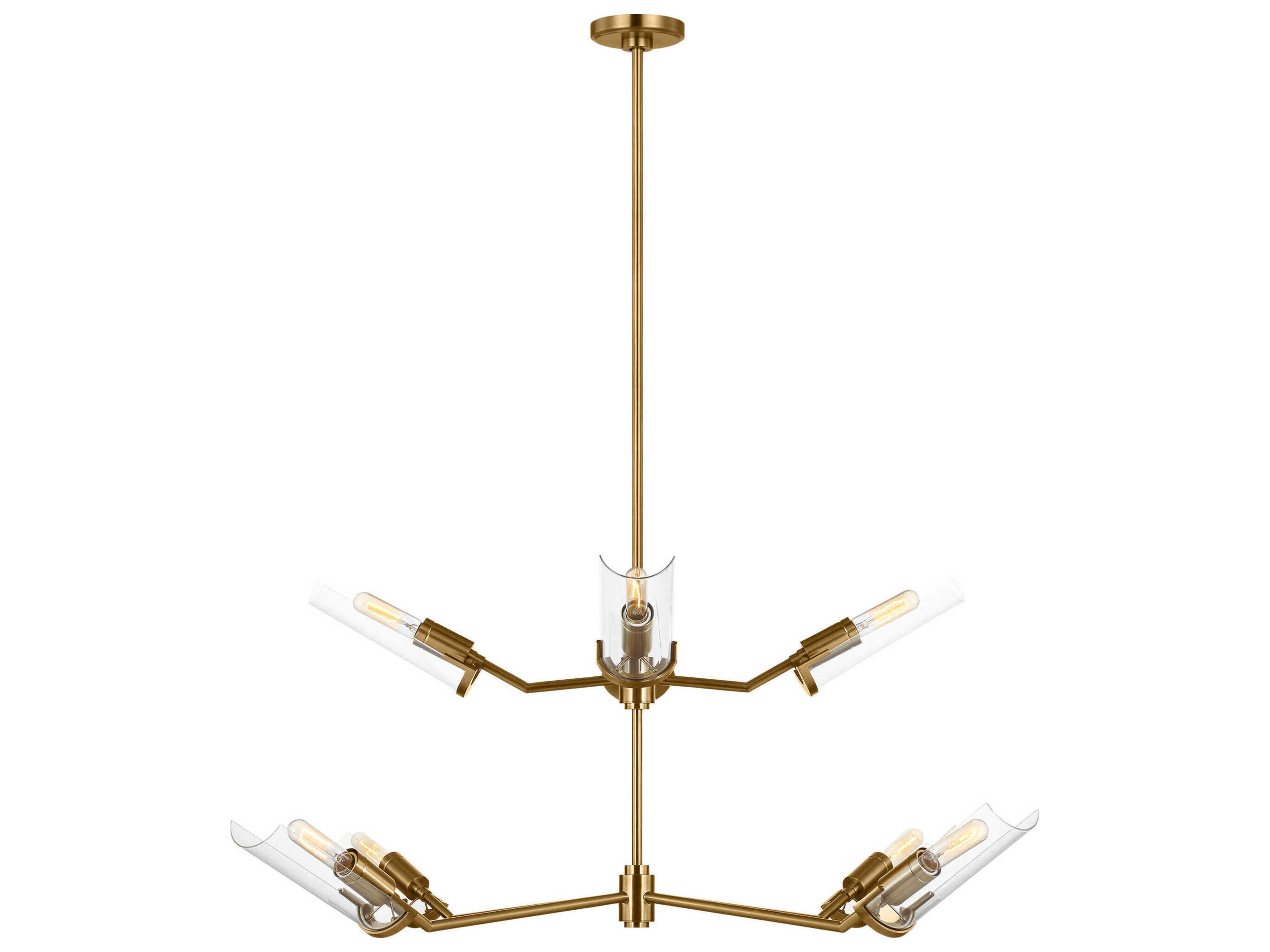 Visual Comfort Studio Mezzo 8-Light Burnished Brass Cylinder Chandelier