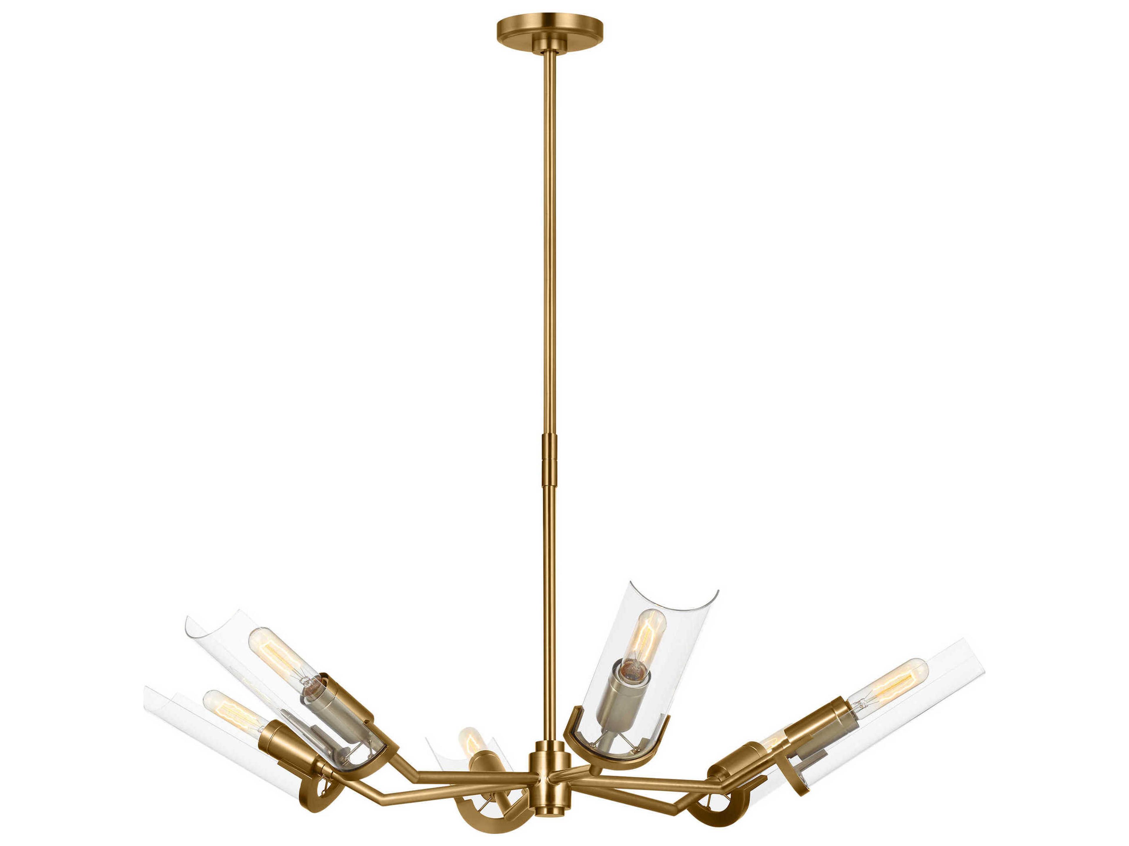 Visual Comfort Studio Mezzo 6-Light Burnished Brass Cylinder Chandelier
