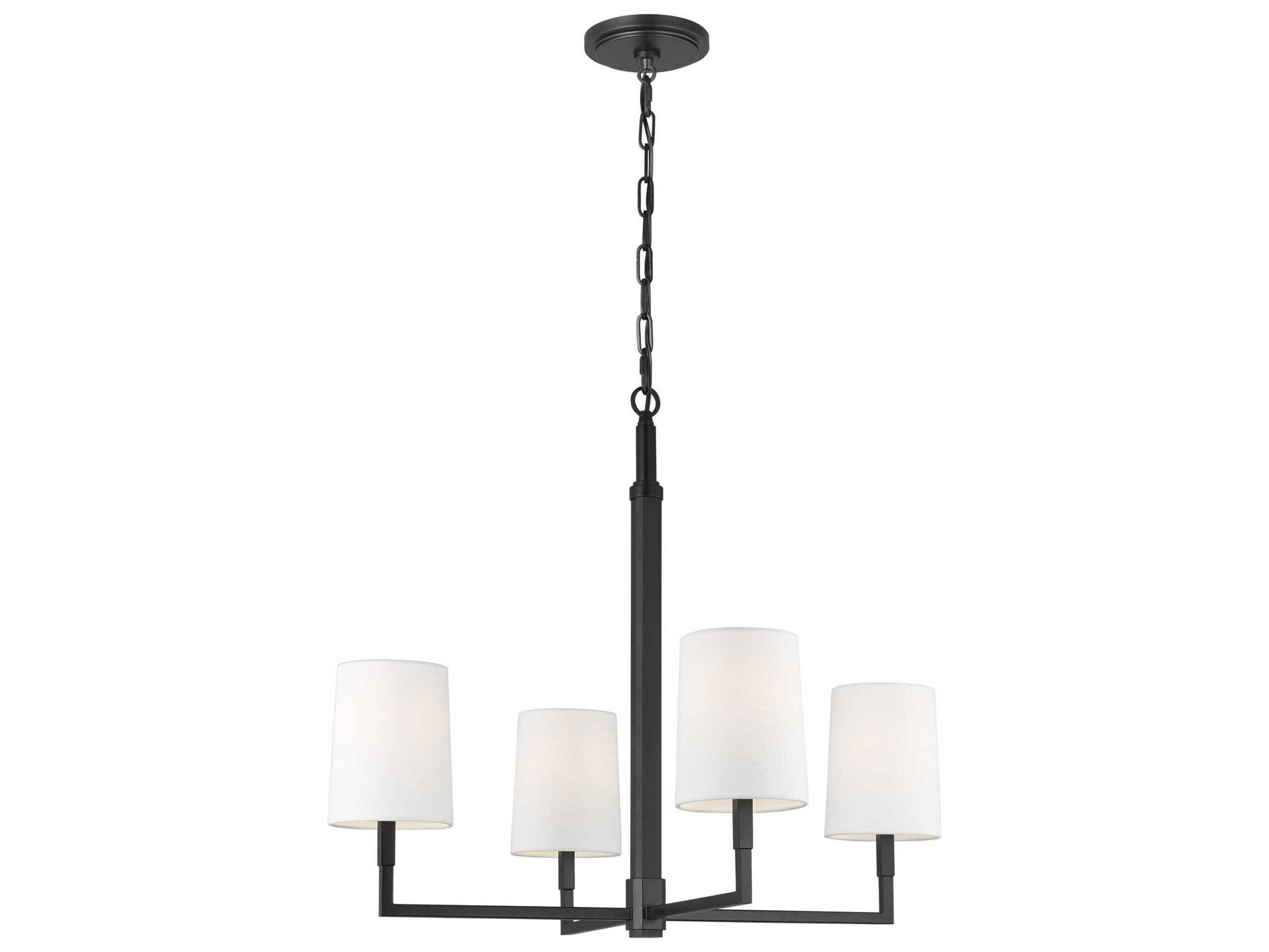 Danica 4-Light Aged Iron Black Candelabra Cylinder Chandelier