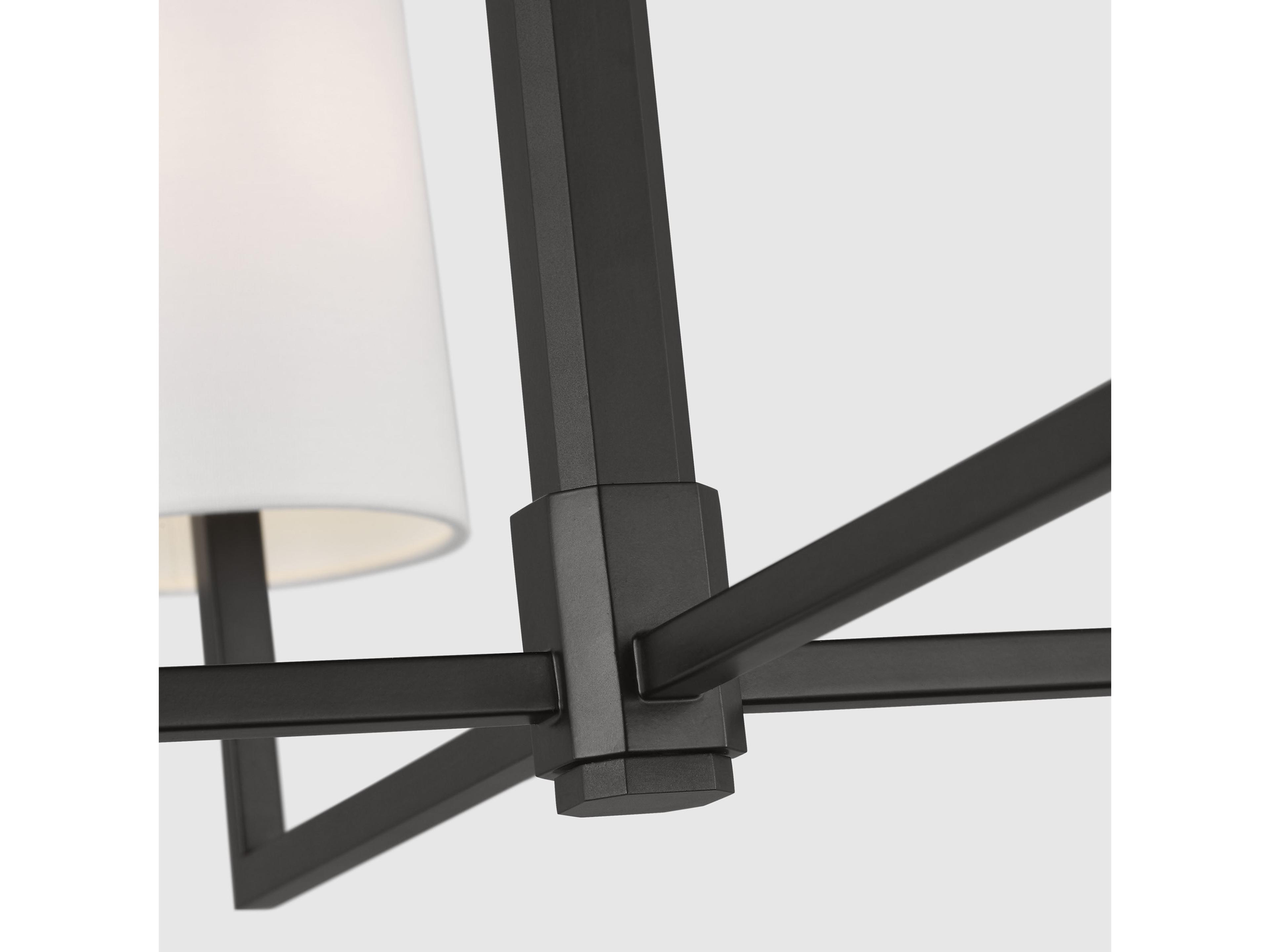 Visual Comfort Studio Danica 4-Light Aged Iron Black Candelabra Cylinder Chandelier