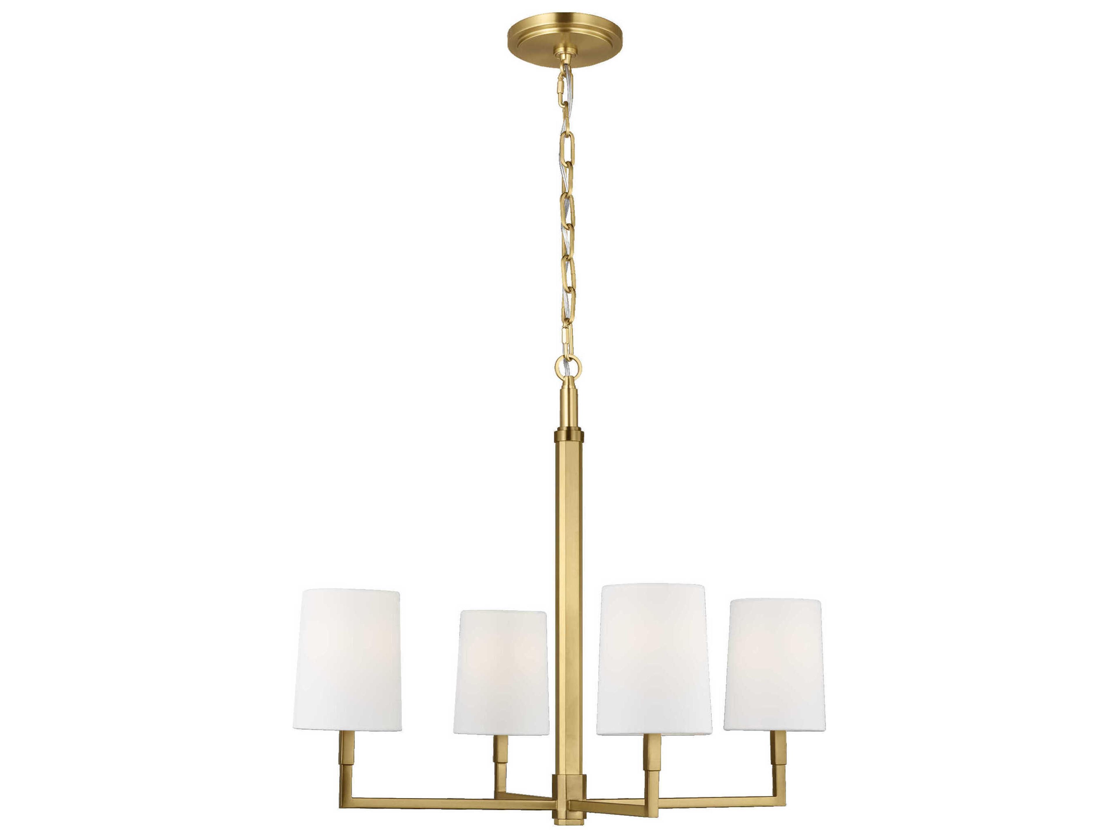 Visual Comfort Studio Danica 4-Light Burnished Brass Candelabra Cylinder Chandelier