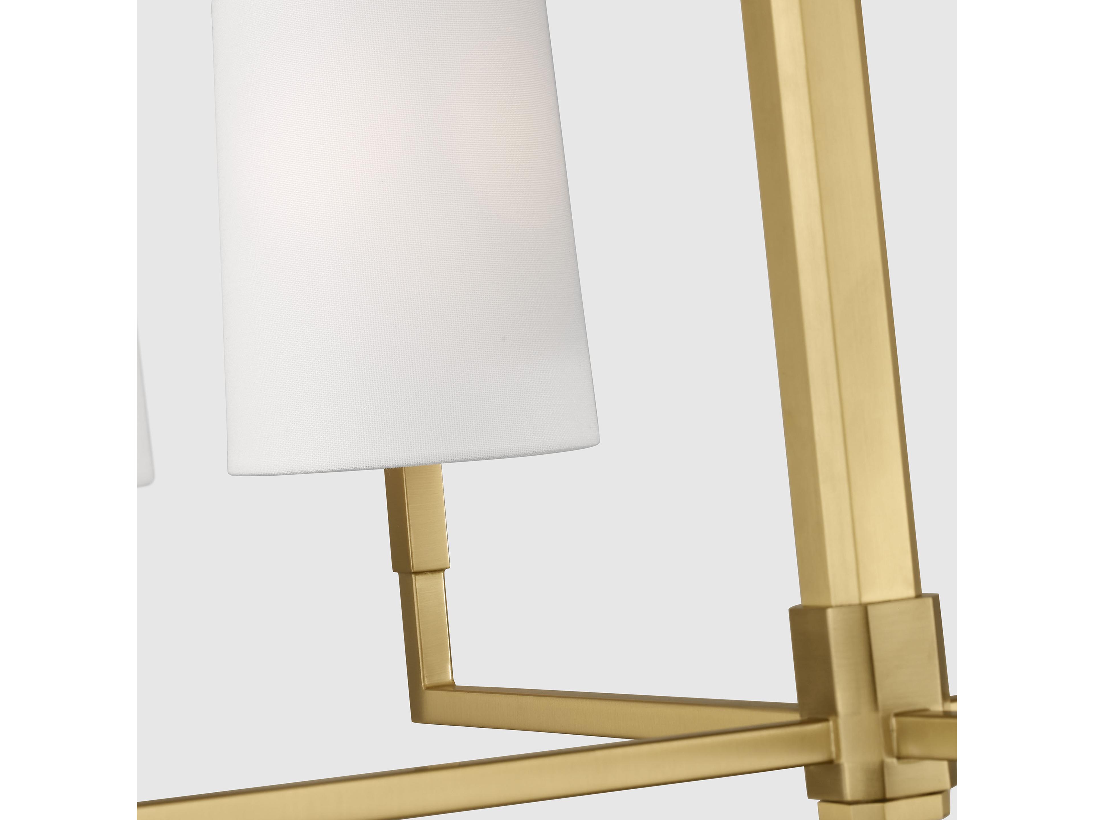 Visual Comfort Studio Danica 4-Light Burnished Brass Candelabra Cylinder Chandelier
