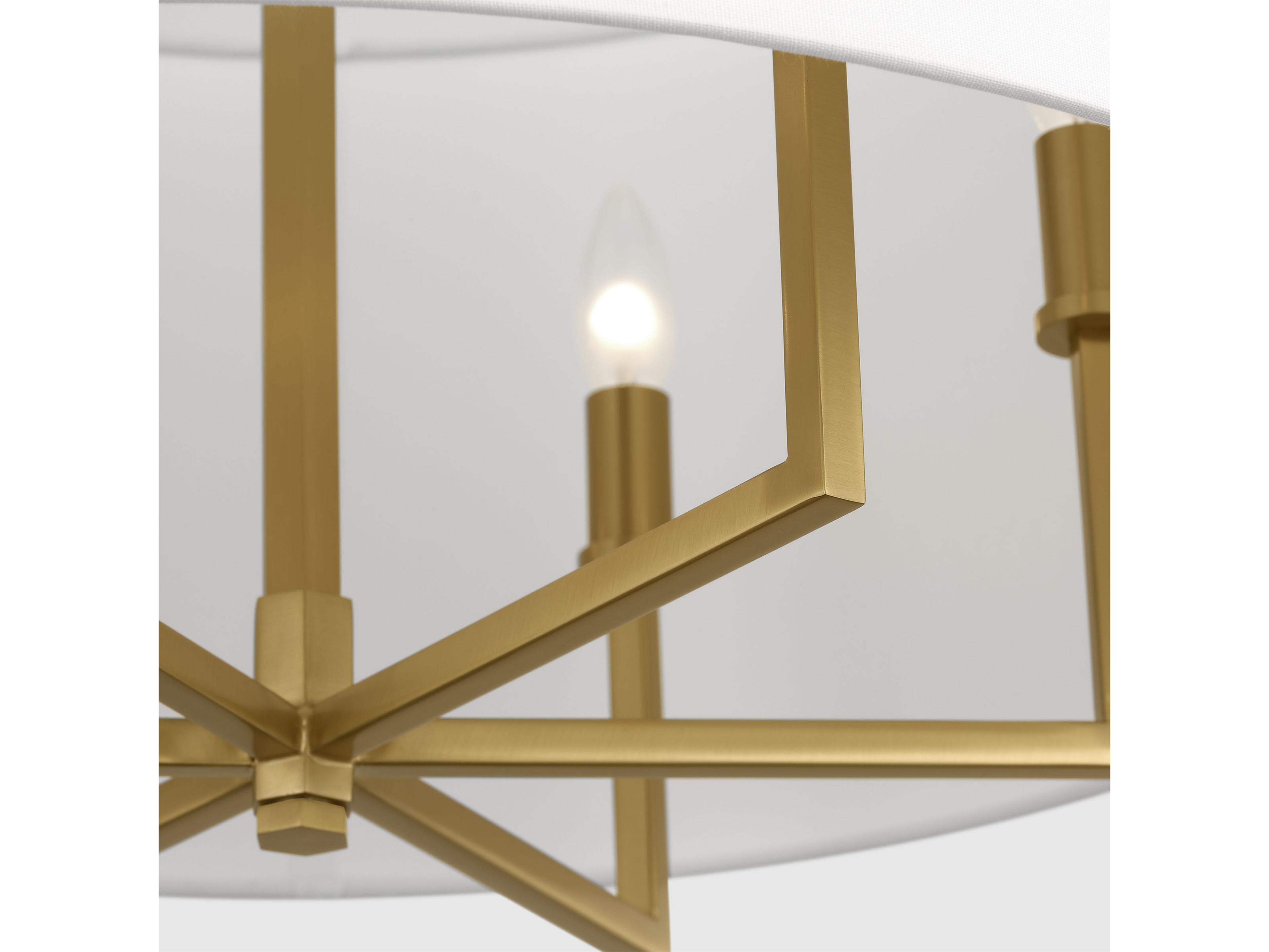 Visual Comfort Studio Danica 6-Light Burnished Brass Candelabra Drum Chandelier