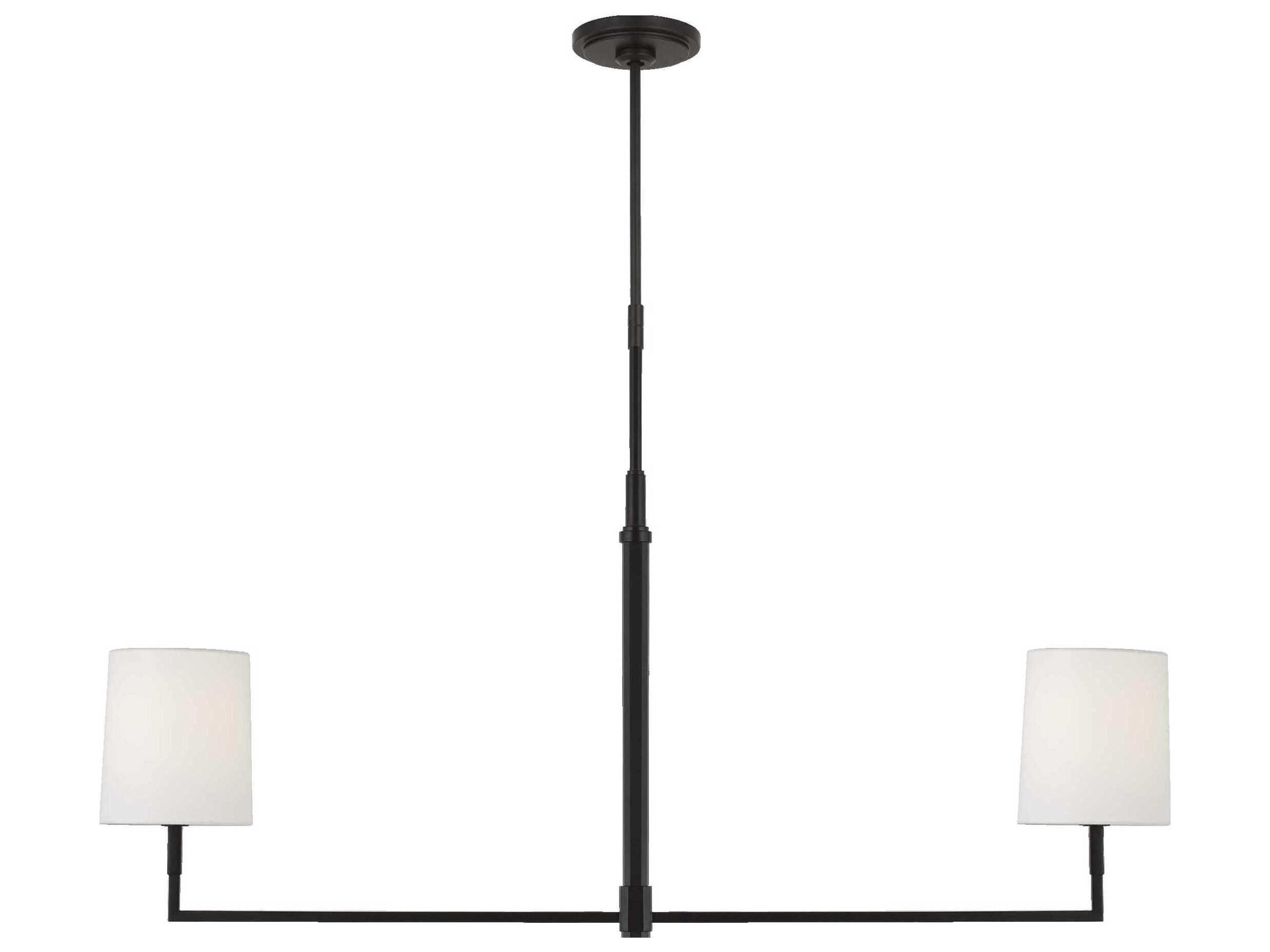 Visual Comfort Studio Danica 2-Light Aged Iron Black Linear Island Pendant