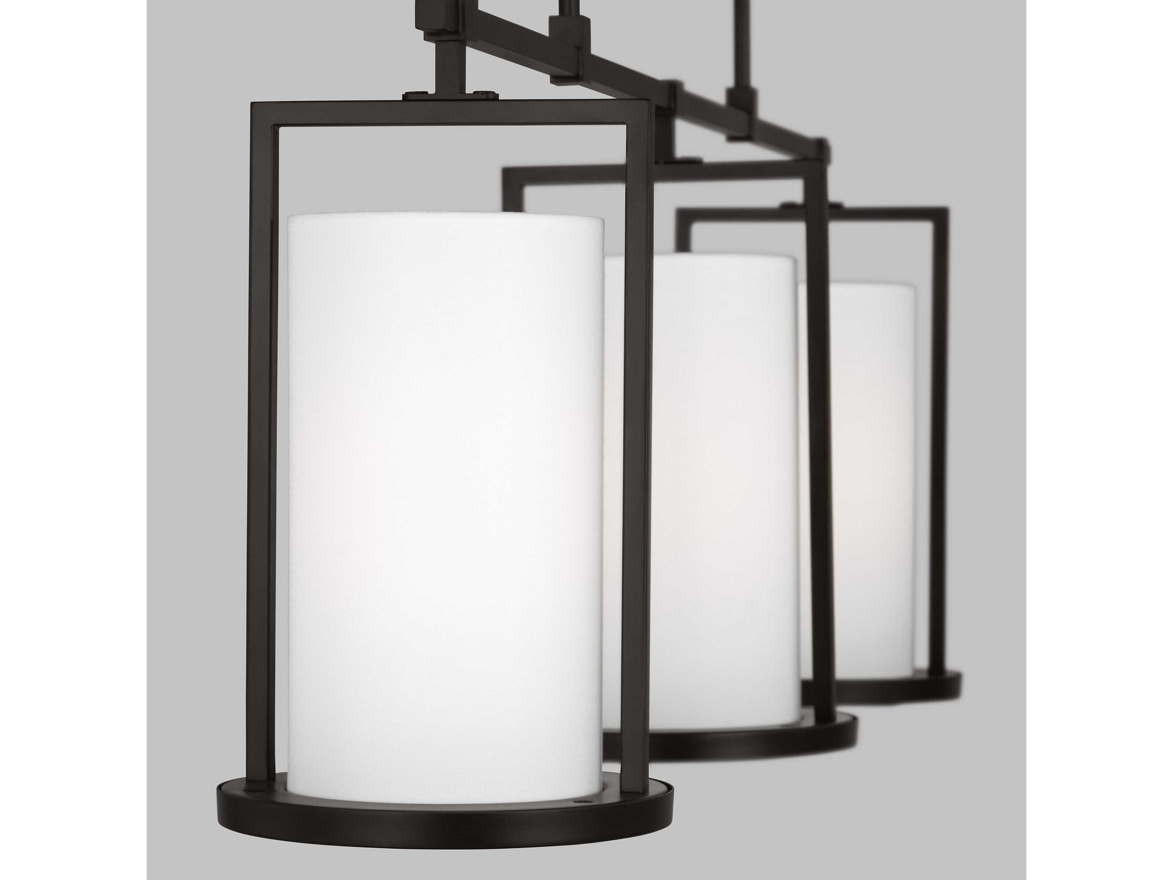 Visual Comfort Studio Sherwood 3-Light Aged Iron Black Cylinder Island Pendant