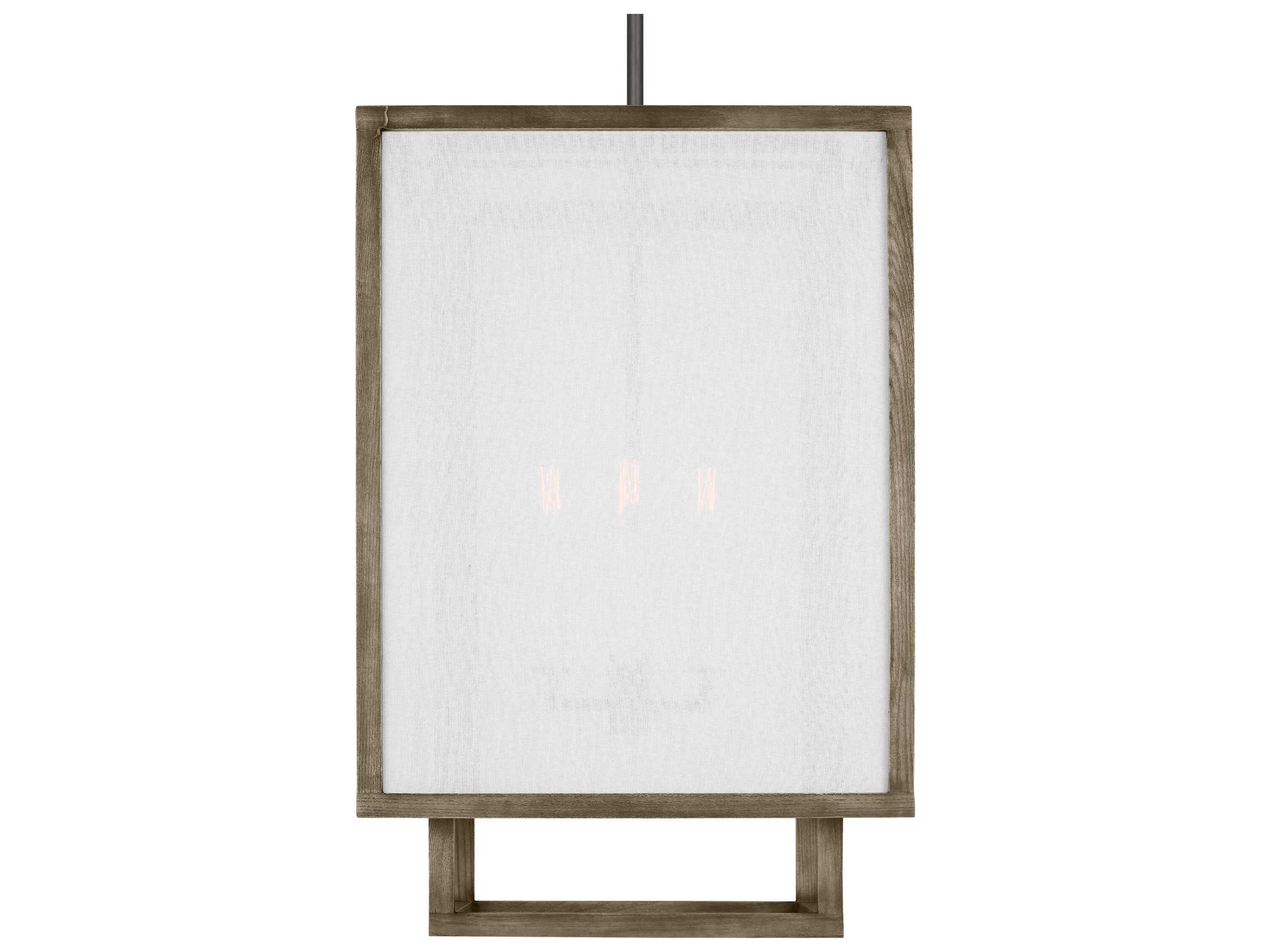 Visual Comfort Studio Brockway 4-Light Weathered Oak Wood Brown Pendant