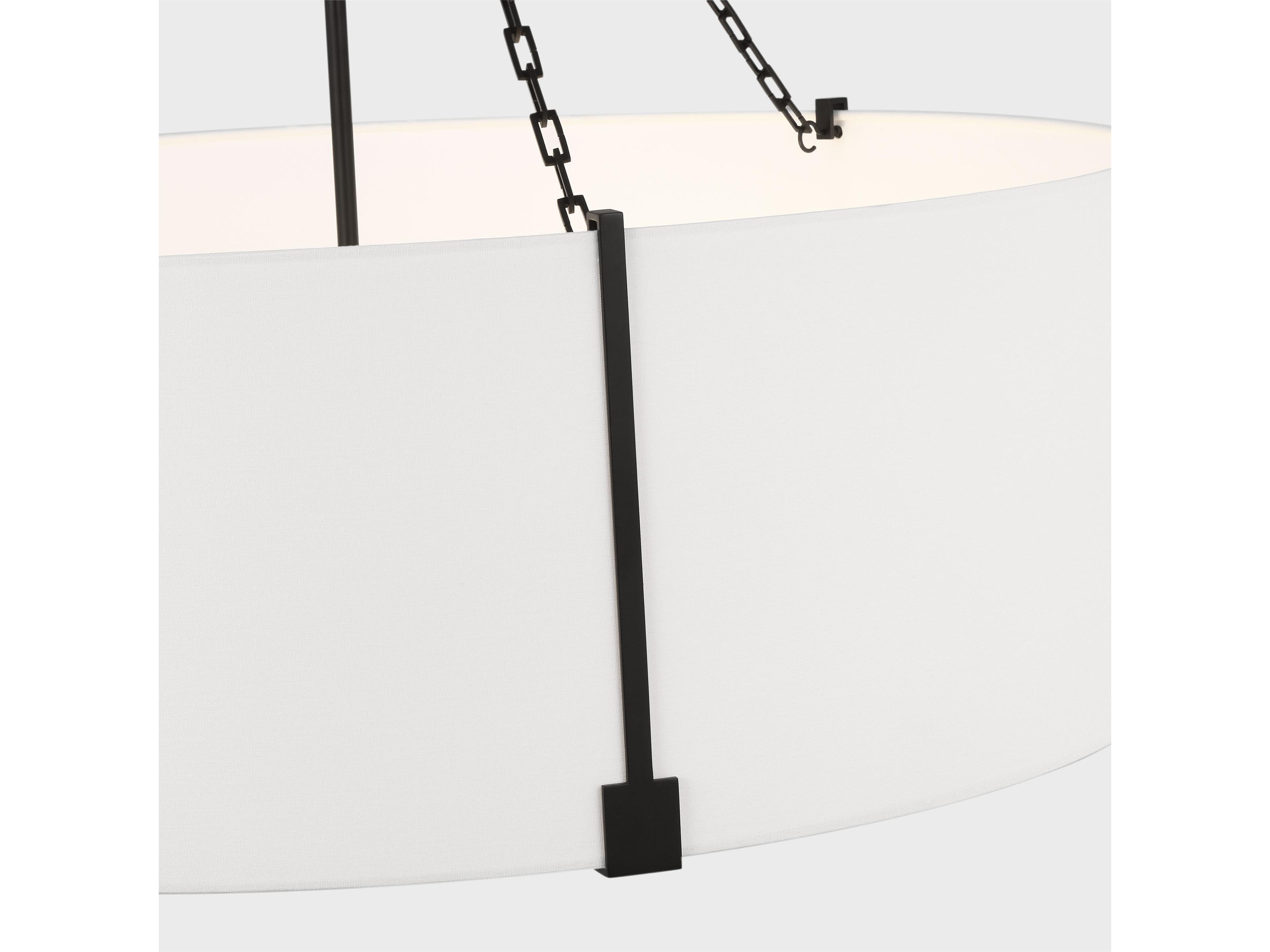 Visual Comfort Studio Bergen 4-Light Aged Iron Black Drum Pendant