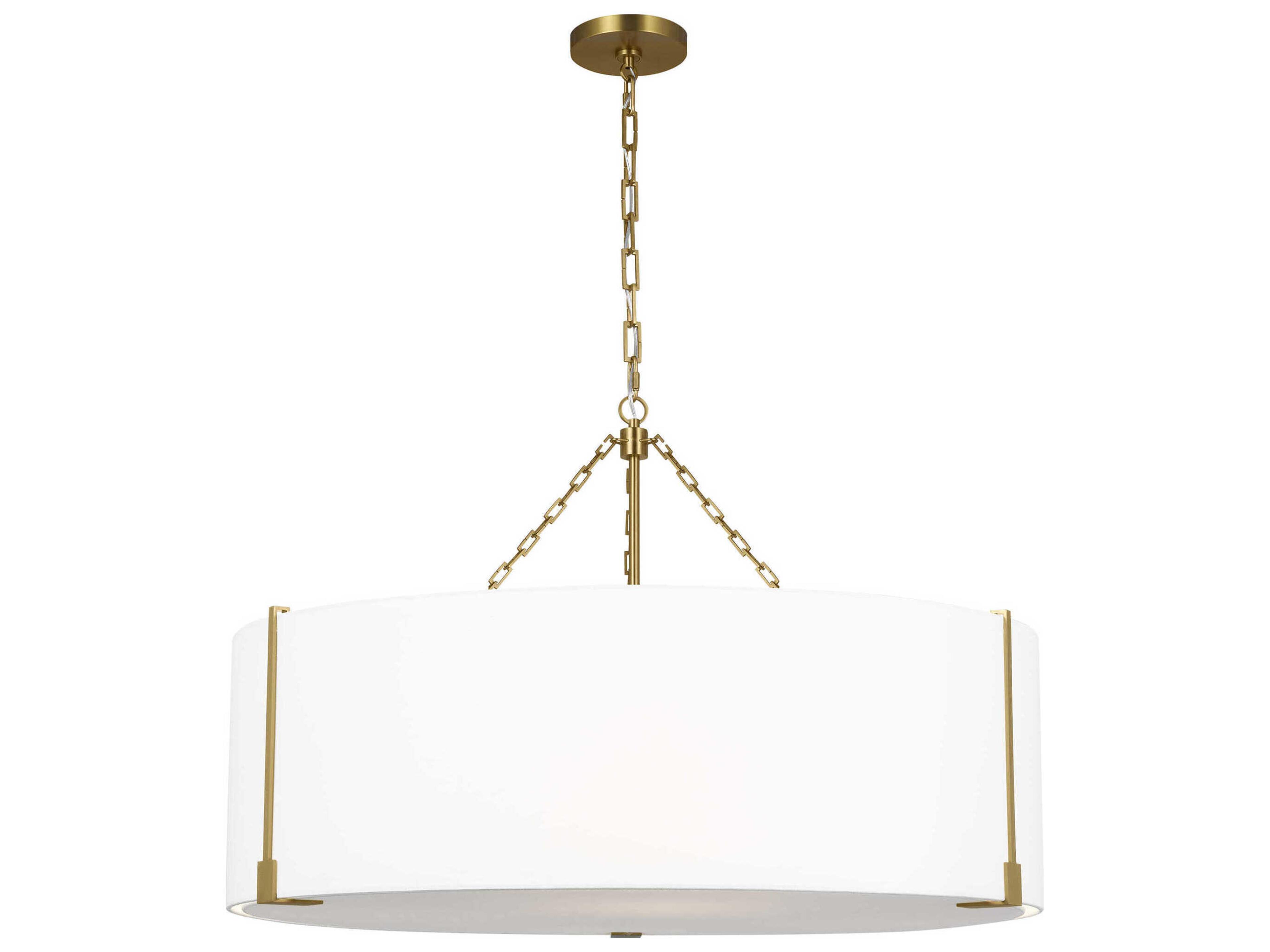 Bergen 36 Inch Burnished Brass 4 Light Drum Pendant