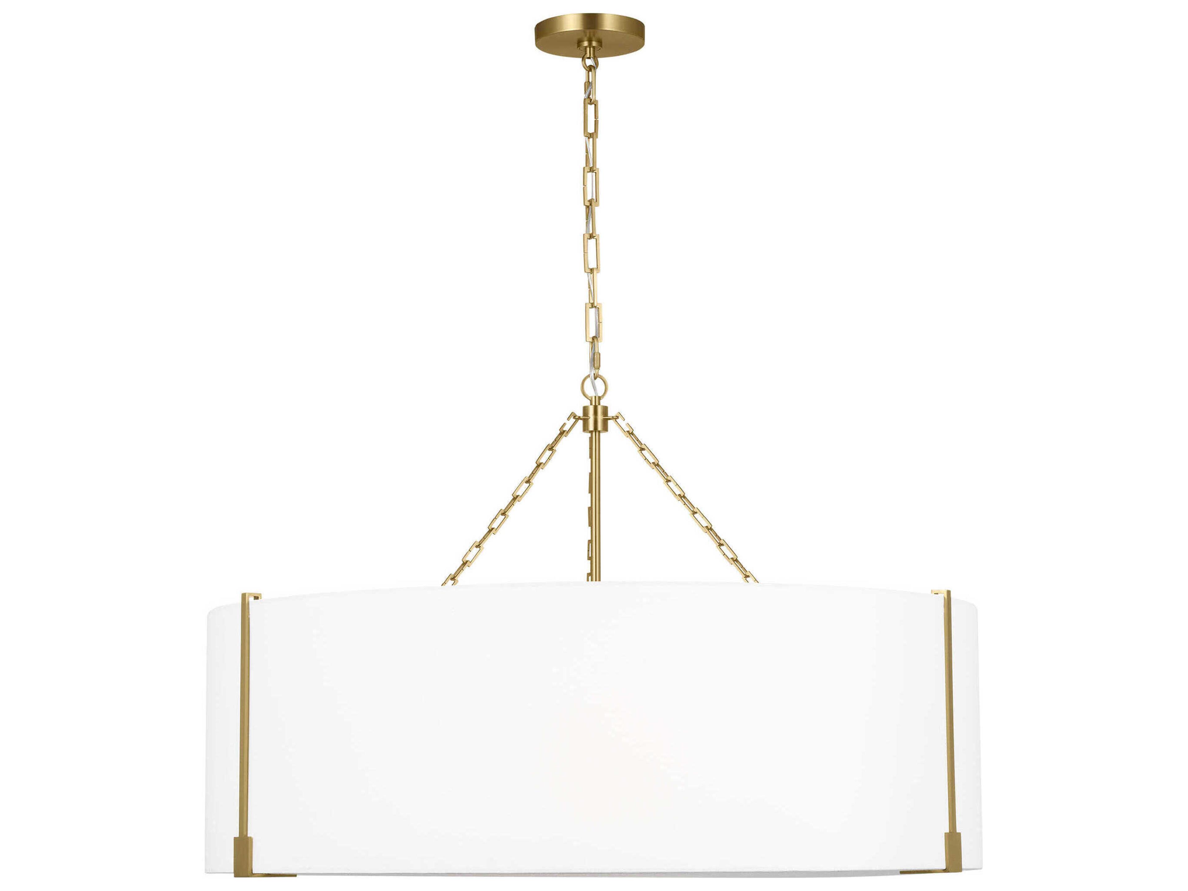 Visual Comfort Studio Bergen 4-Light Burnished Brass Drum Pendant
