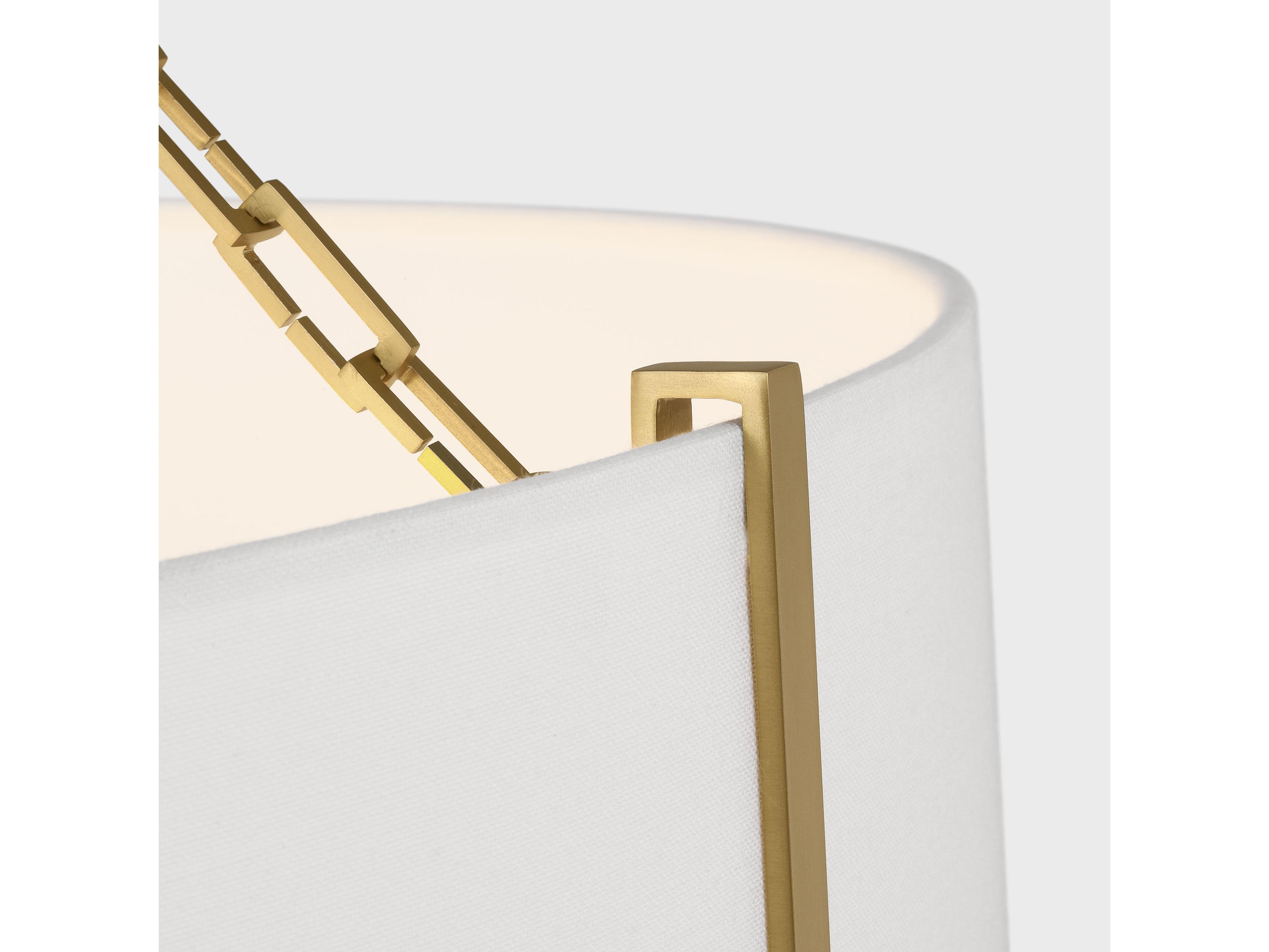 Visual Comfort Studio Bergen 4-Light Burnished Brass Drum Pendant