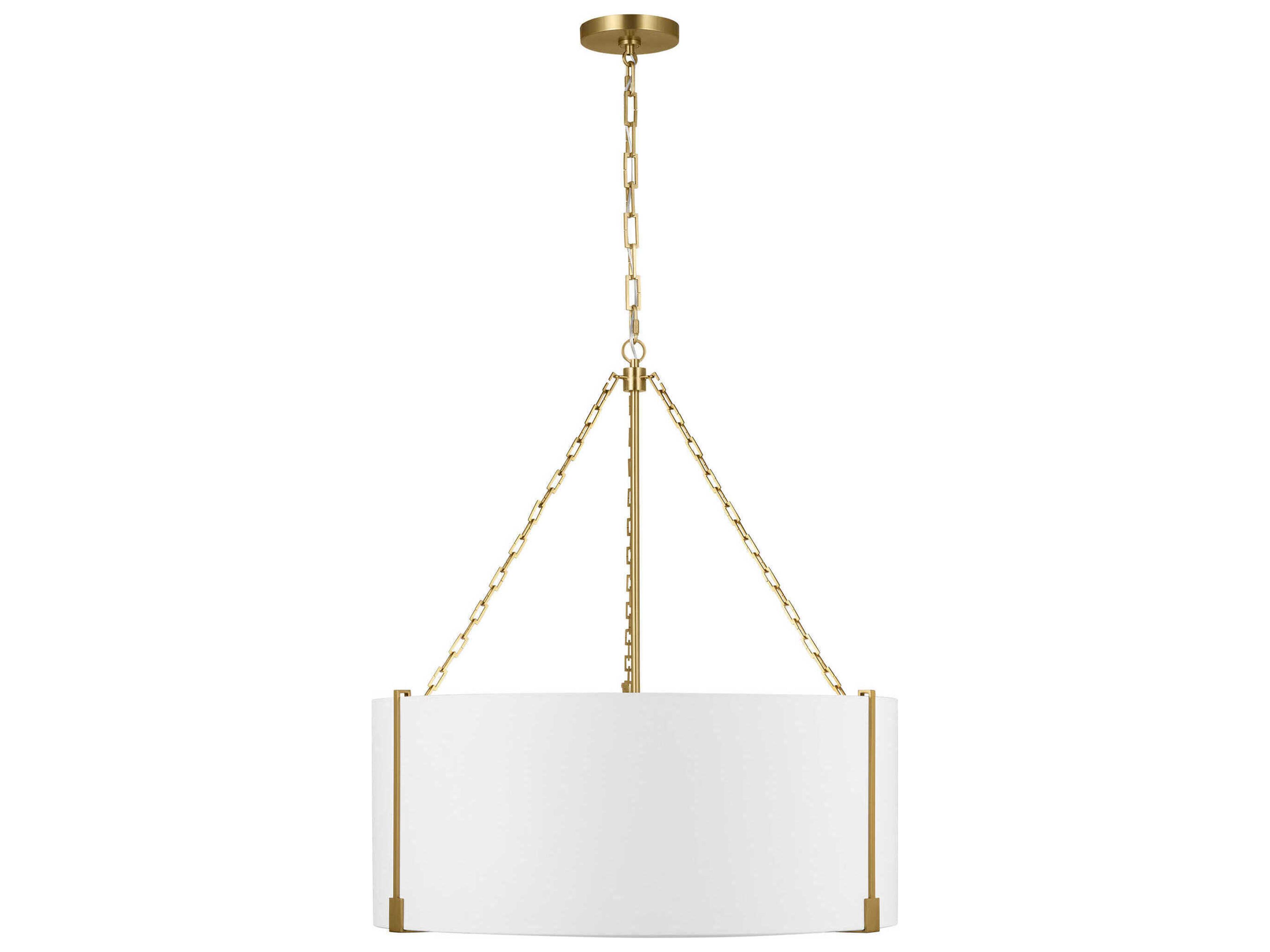 Visual Comfort Studio Bergen 3-Light Burnished Brass Drum Pendant