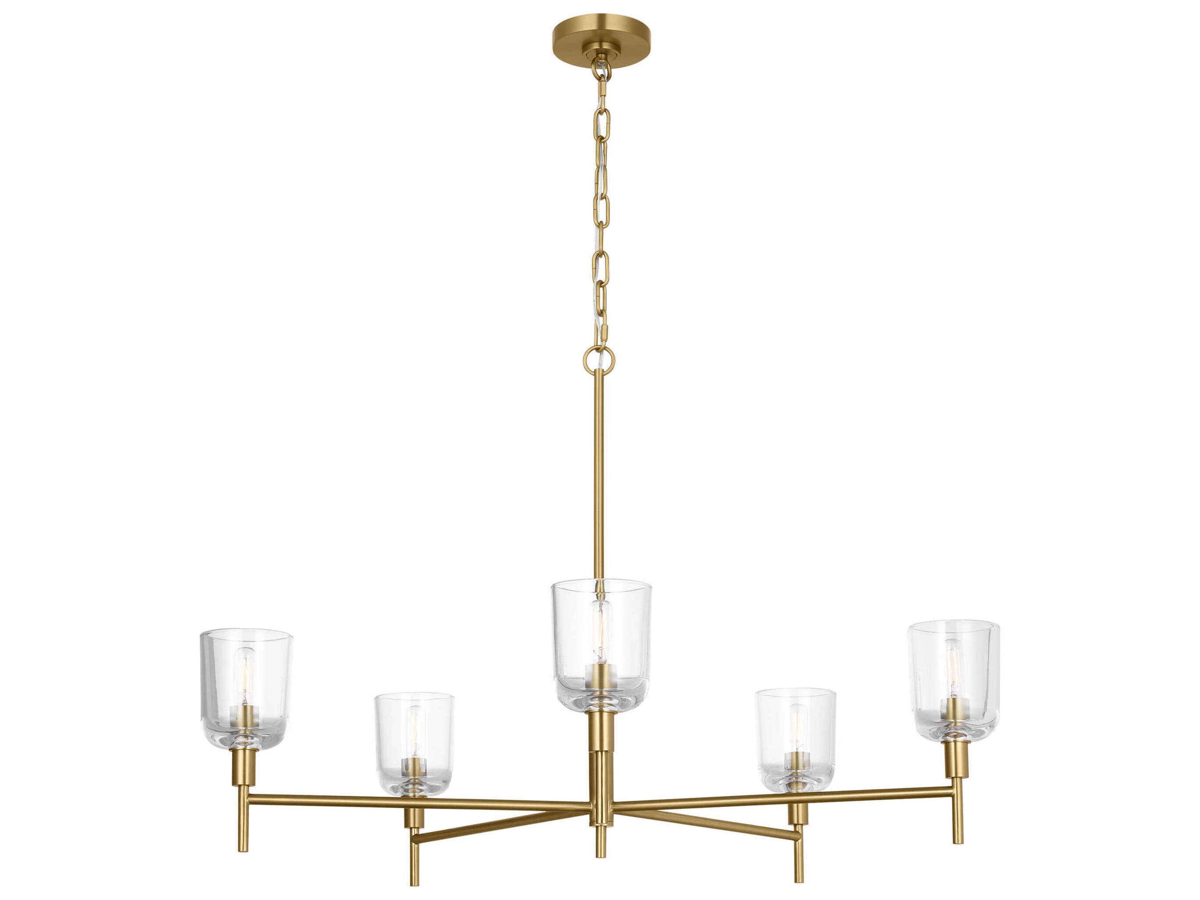 Hartley 5-Light Burnished Brass Candelabra Chandelier